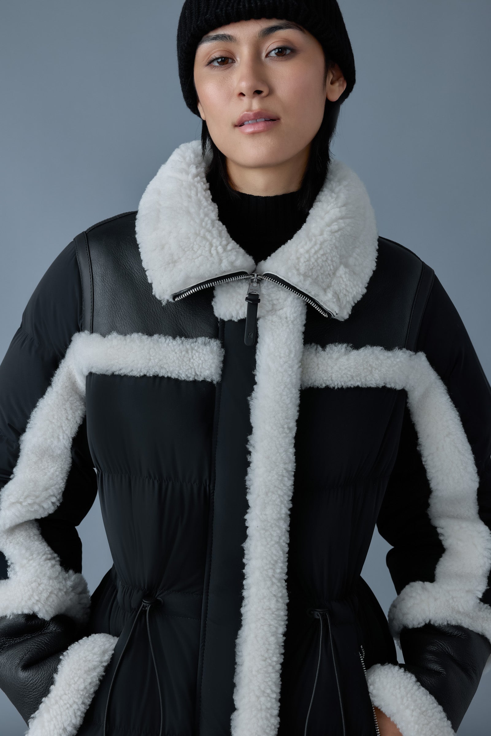 Lilibeth, mixed-media shearling down parka | Mackage® Canada