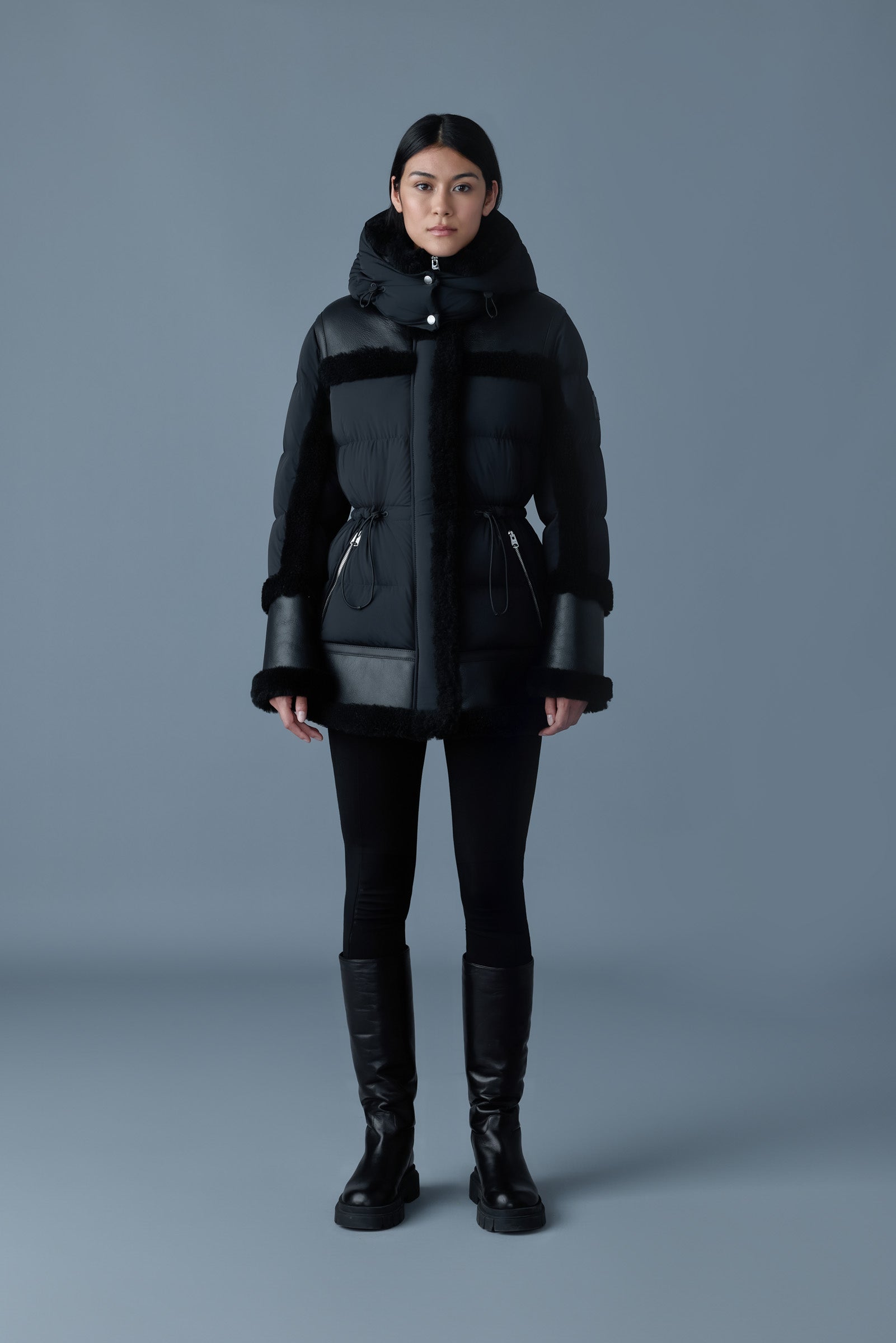 Lilibeth, mixed-media shearling down parka | Mackage® Canada