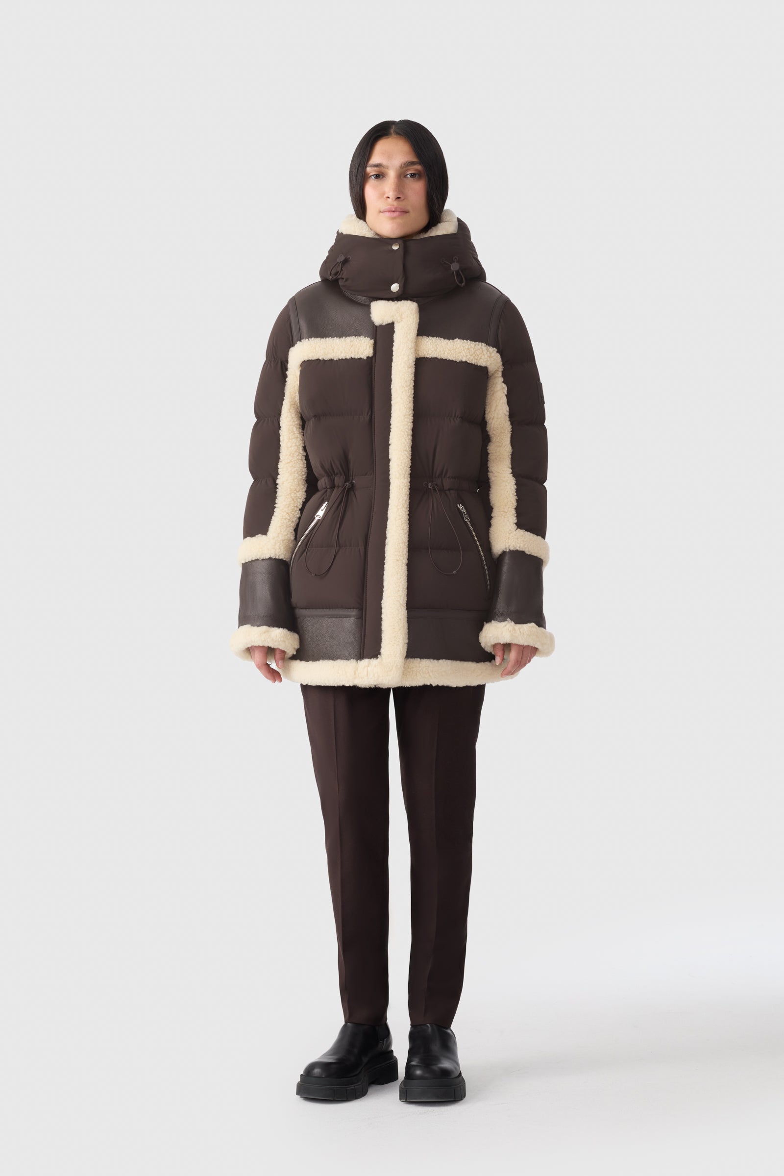 LILIBETH mixed-media shearling Down parka for Women | Mackage® CA