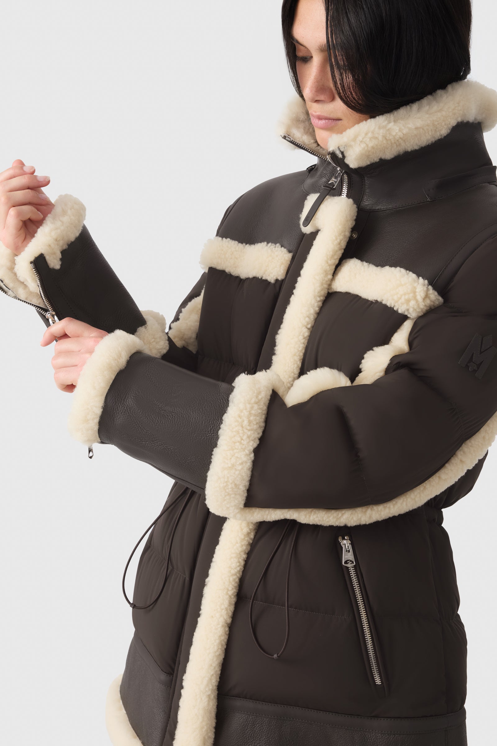 LILIBETH mixed-media shearling Down parka for Women | Mackage® CA
