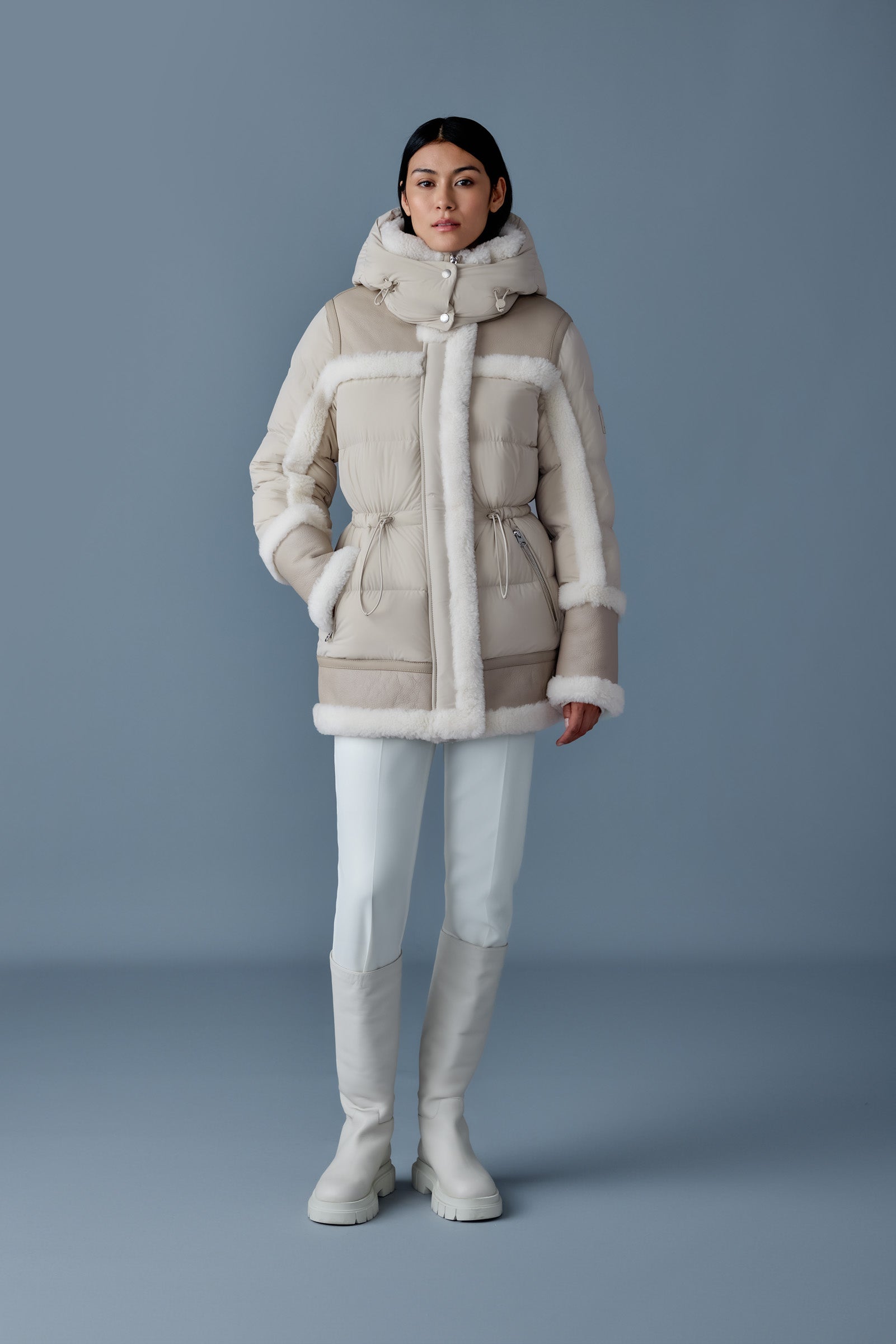 Lilibeth, mixed-media shearling down parka | Mackage® Canada