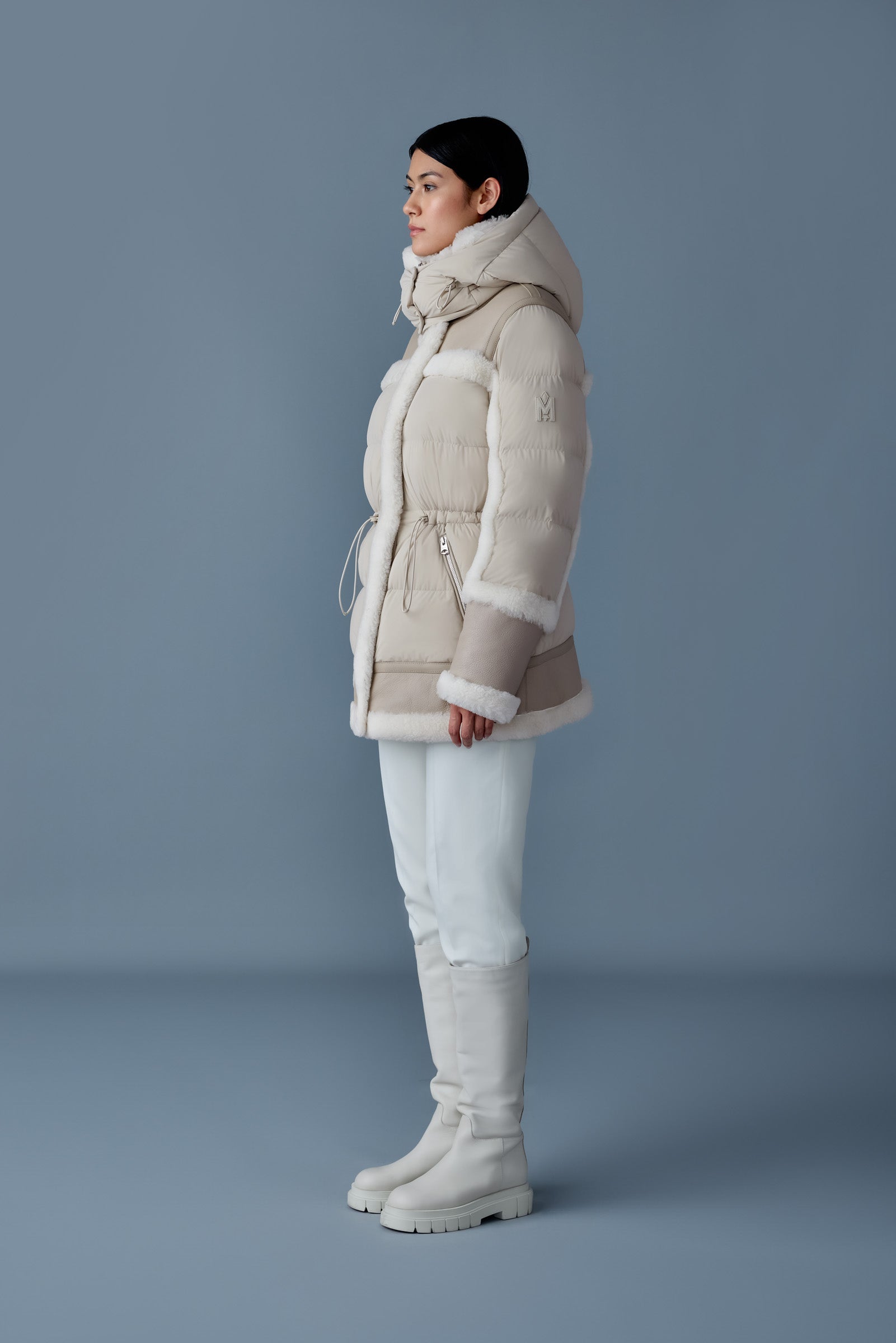【Mackage】LILIBETH ミックスメディアシアリングダウンパーカー Lilibeth, mixed-media shearling down parka | Mackage® Canada