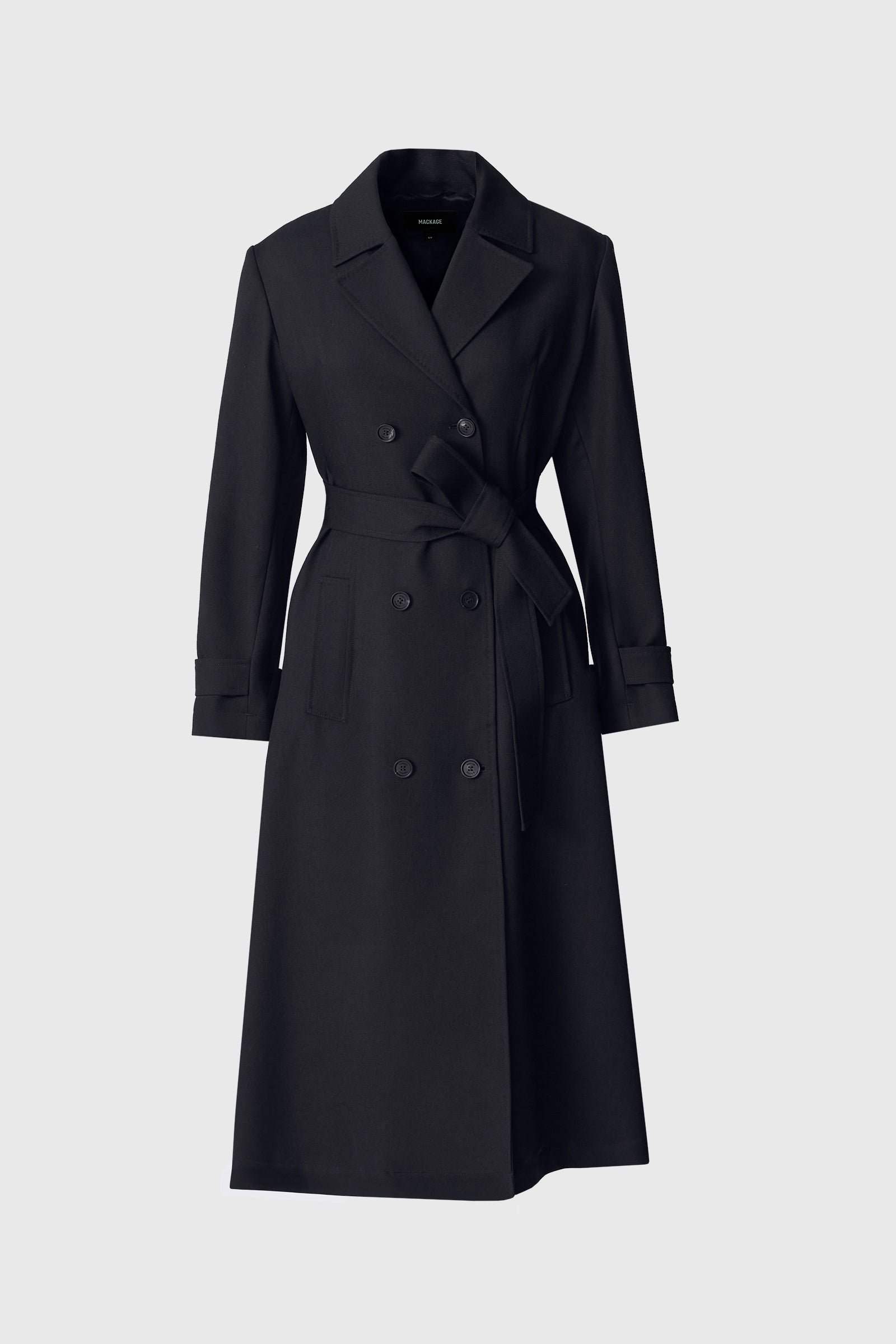 LORNA Wool Gabardine Trench Coat for Women | Mackage® CA