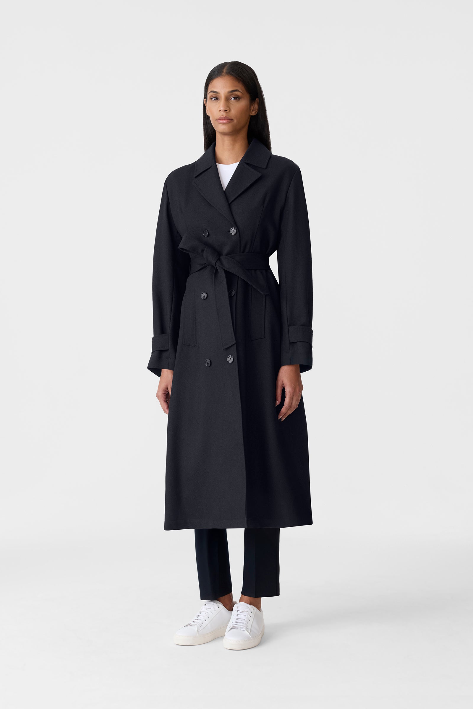 LORNA Wool Gabardine Trench Coat for Women | Mackage® CA