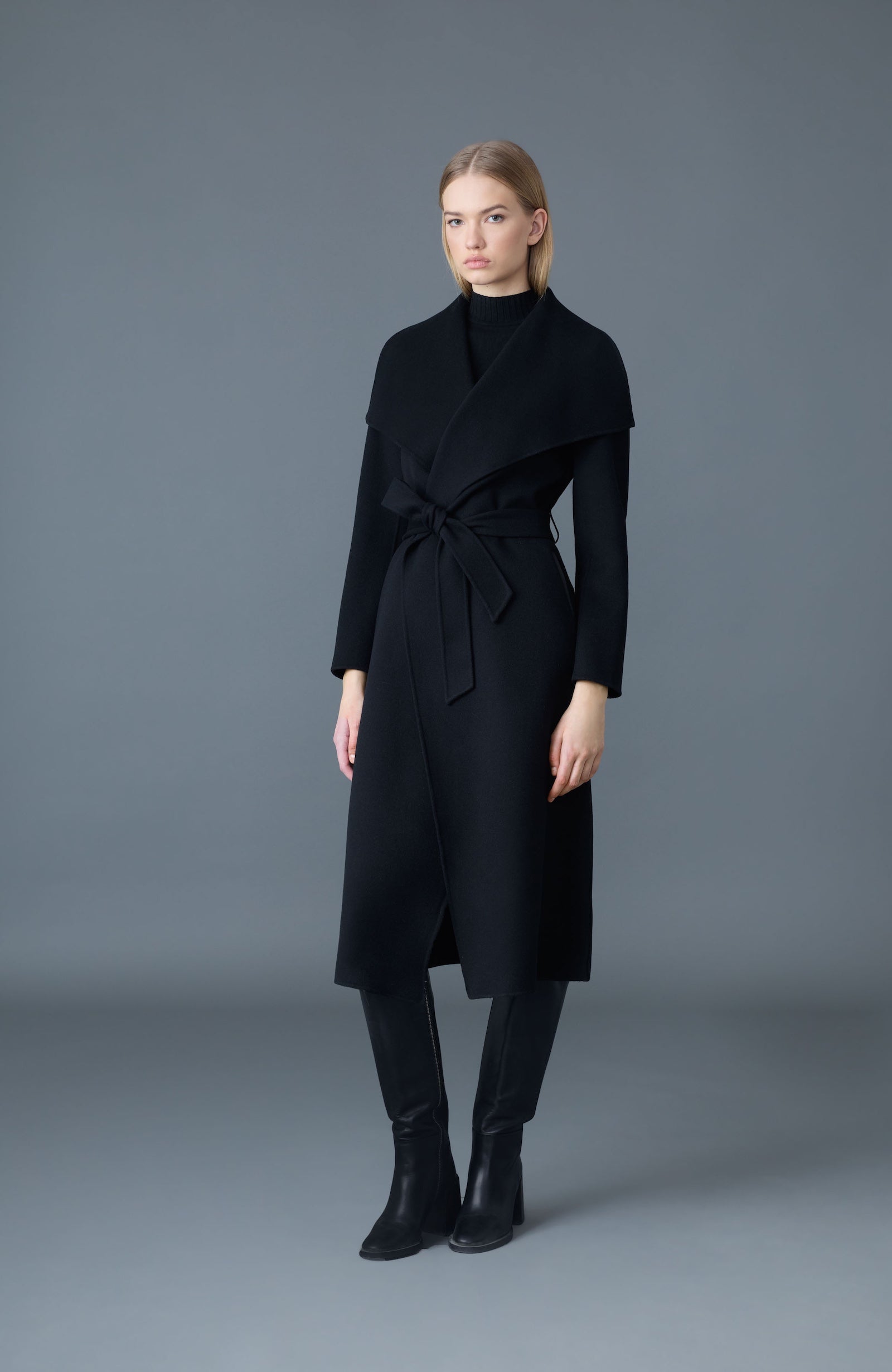 MAI Double-face wool wrap coat for Women | Mackage® CA