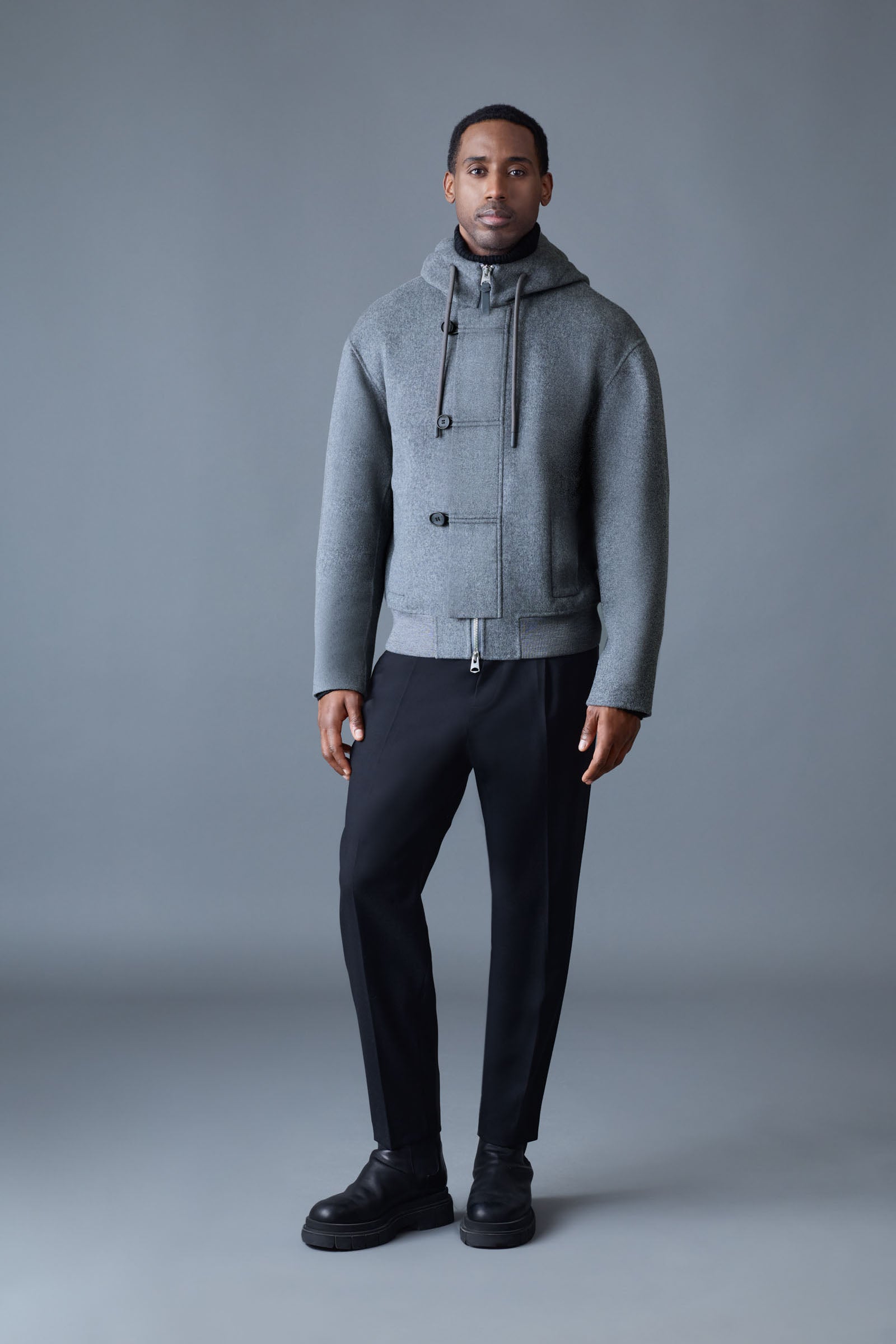 Malik - Double-Face Wool Hooded Jacket | Mackage® CA