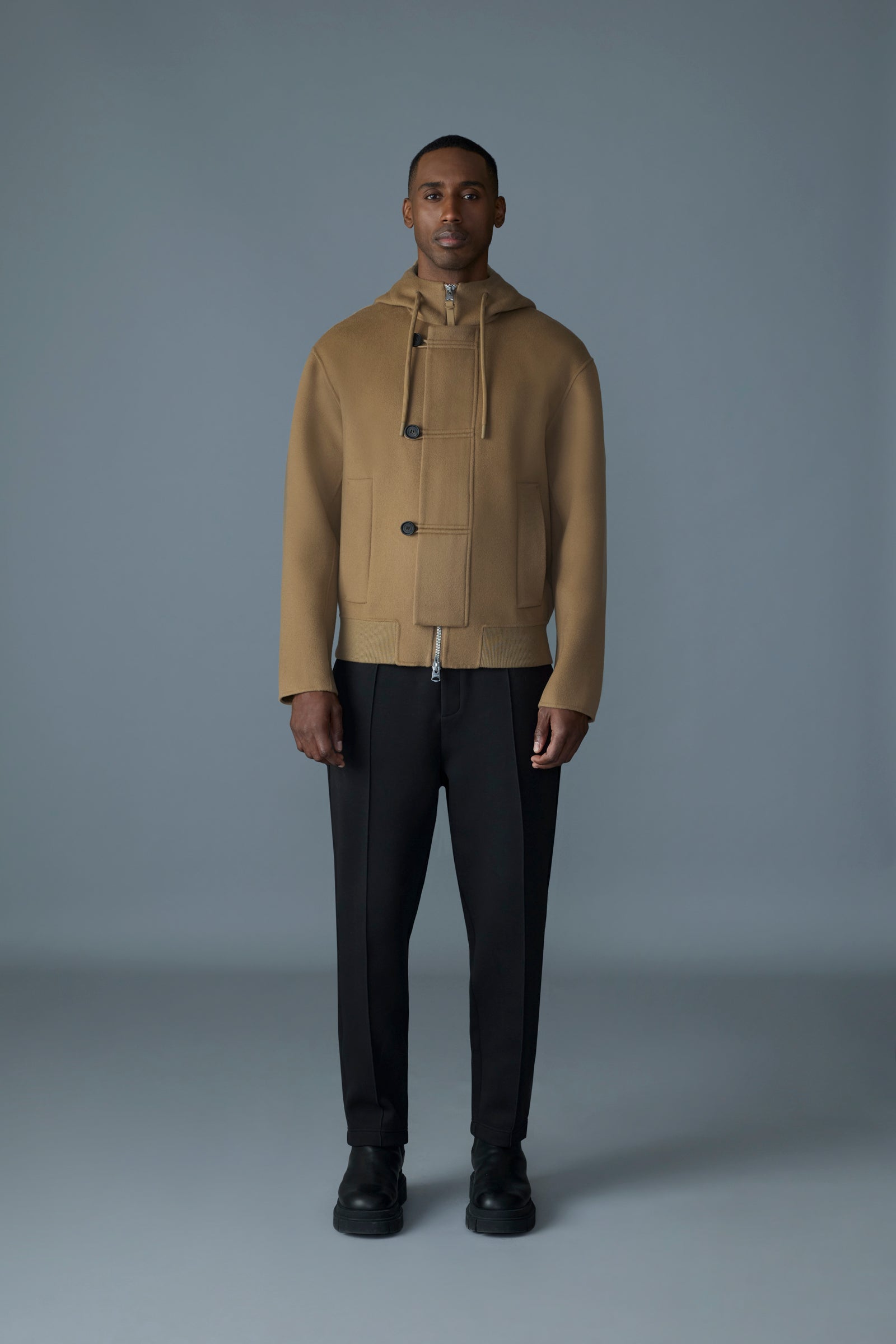 Malik - Double-Face Wool Hooded Jacket | Mackage® CA