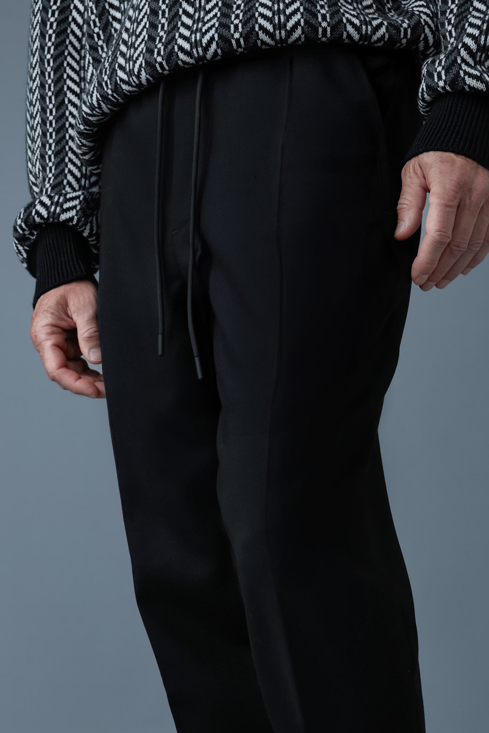 MARTIN-Z pleated wool pants with elasticized waist for Men