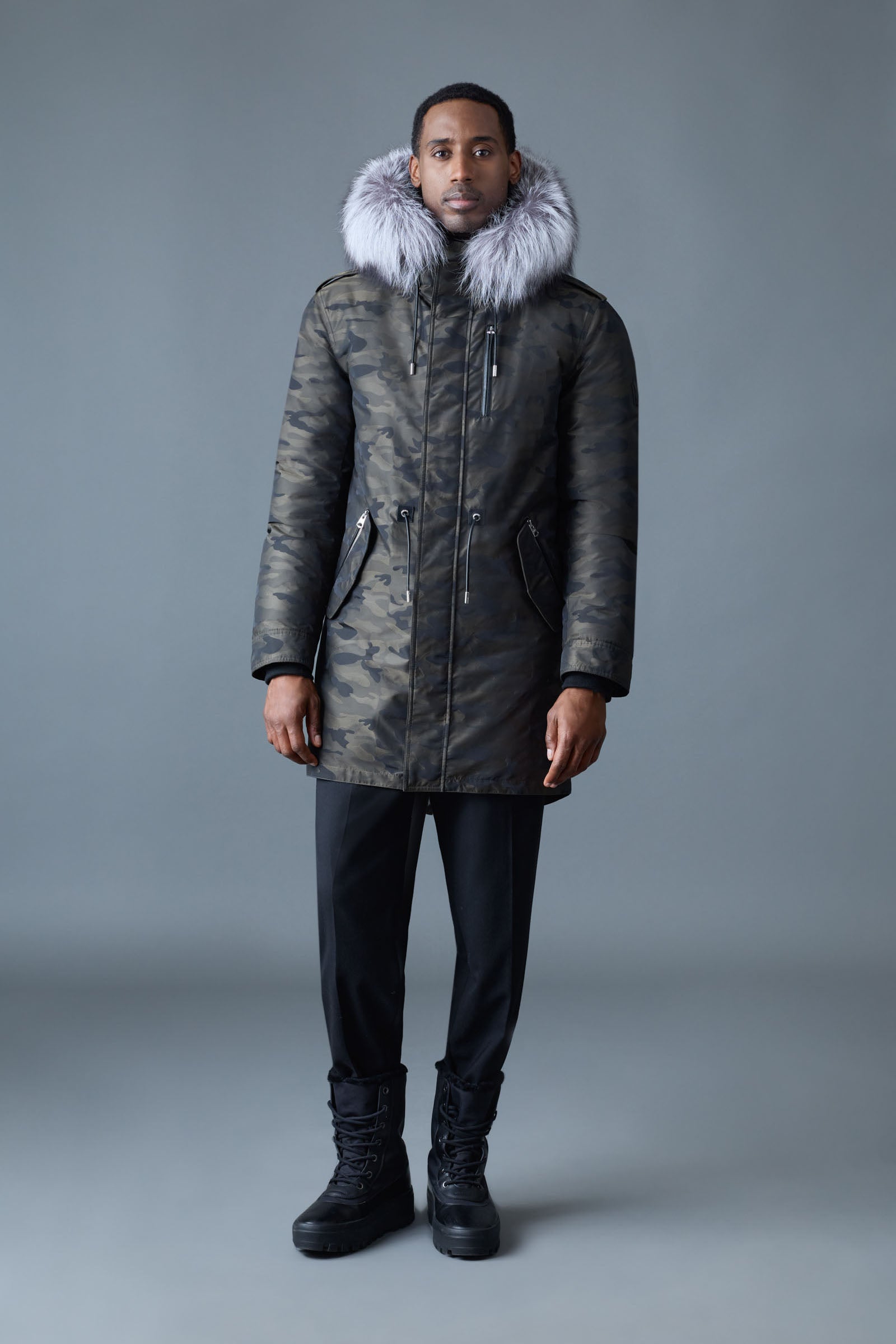 MORITZ-JC Fur-Lined Camo Down Parka for Men | Mackage Canada