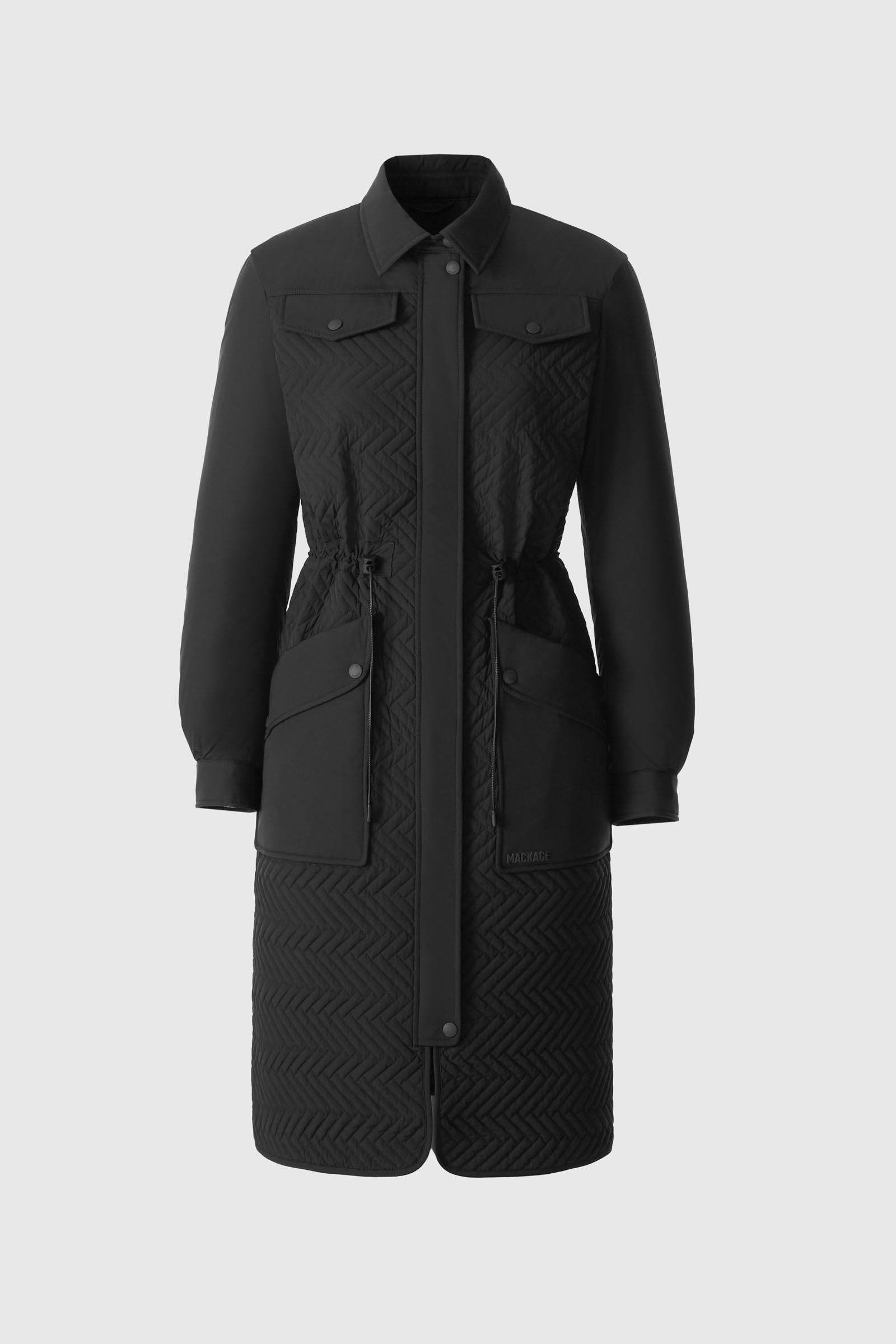 NAOLIN Long Down Coat with Chevron Quilt for Women | Mackage® CA