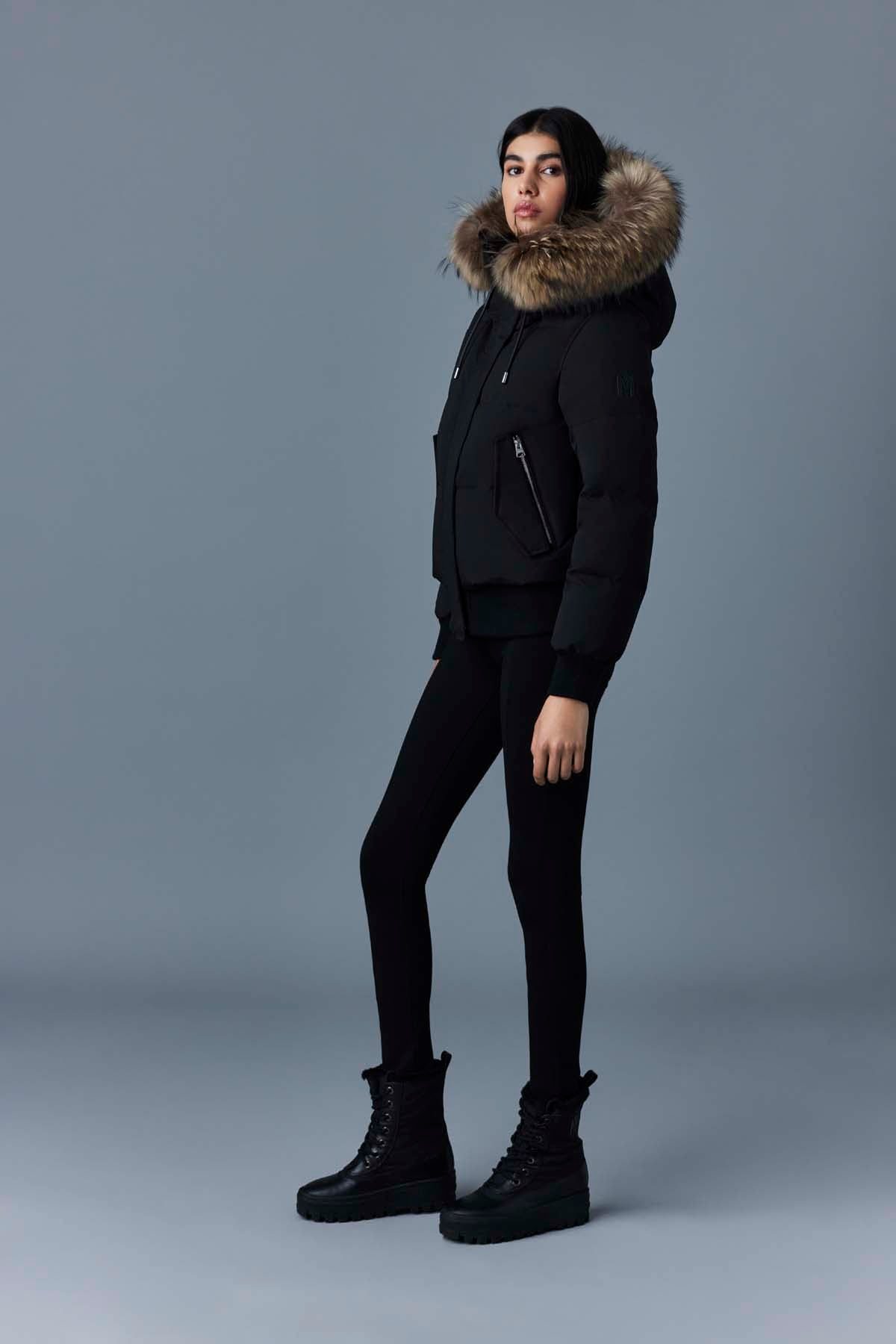 NEFI-F Down jacket - removable fur trimmed hood for Women
