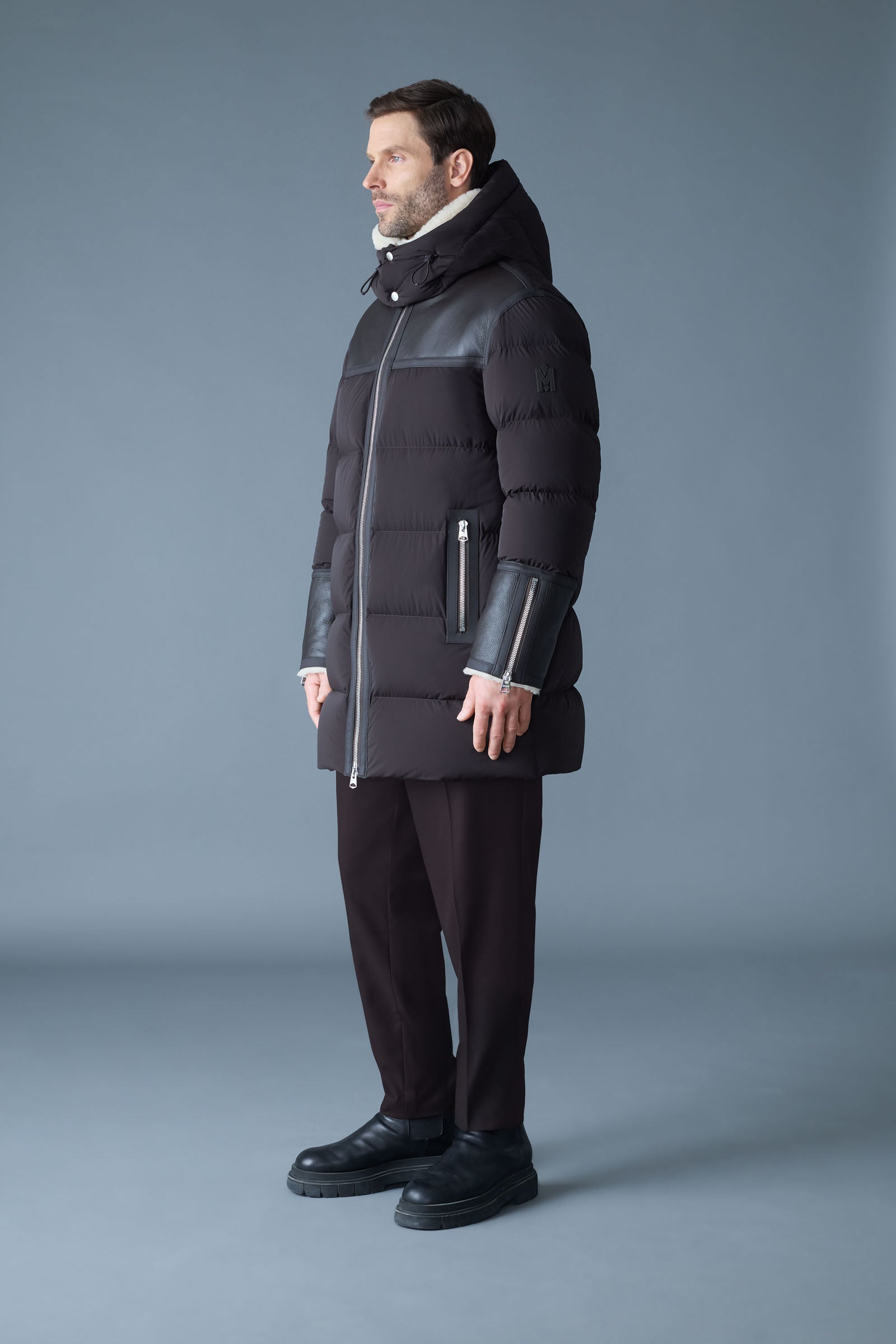 NICHOLAS Down Mixed-Media Parka with Shearling Collar for Men