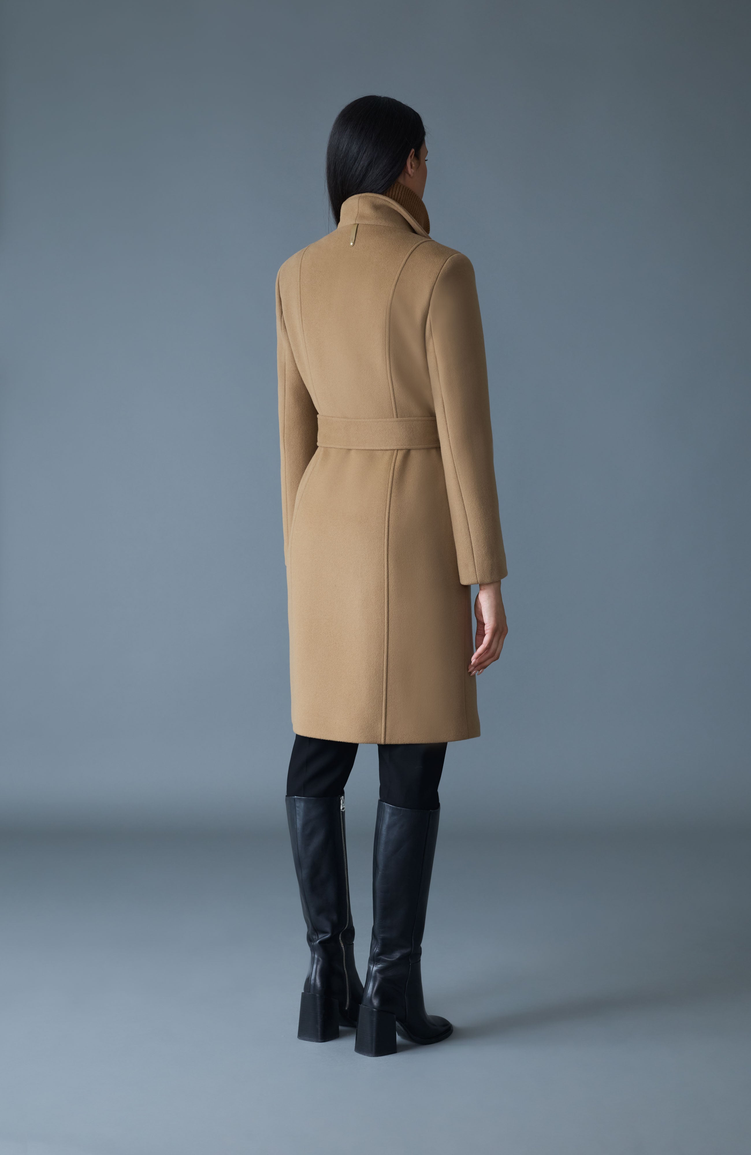NORITA 2-in-1 double face wool coat with sash for Women | Mackage® CA