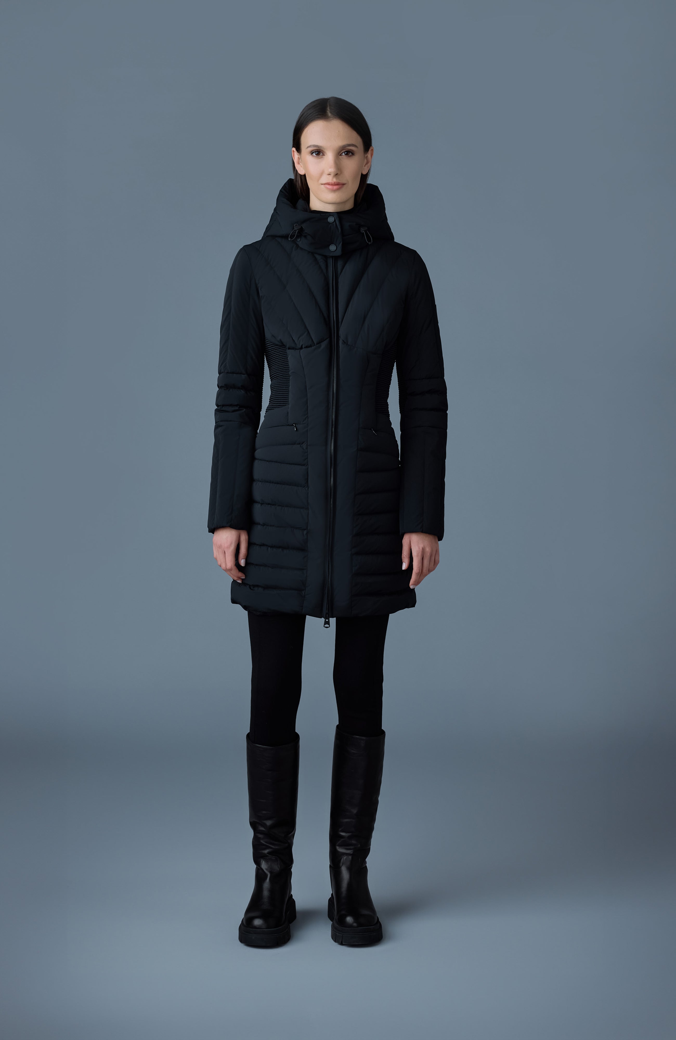 Oksana, smocked detail long down coat | Mackage® Canada