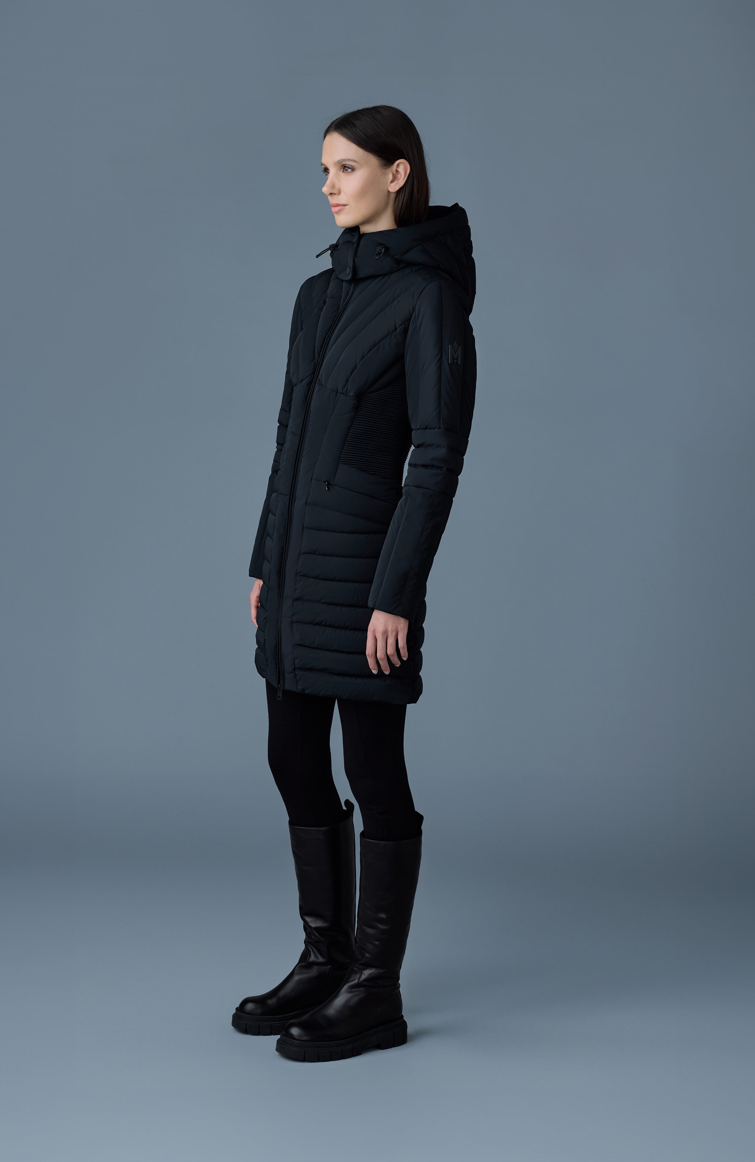 Oksana, smocked detail long down coat | Mackage® Canada