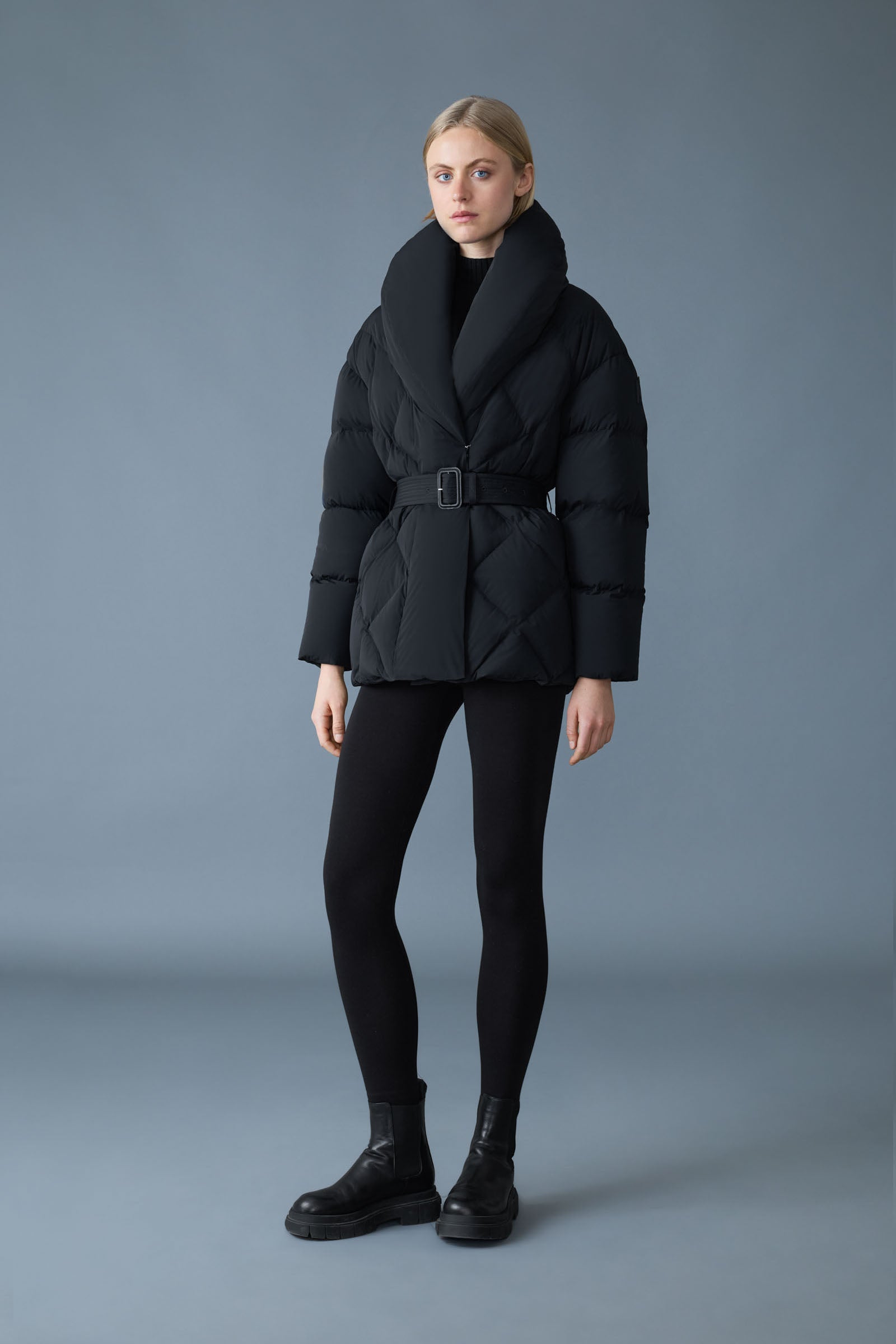 OLIVE Down Belted Jacket With Shawl Collar | Mackage Canada