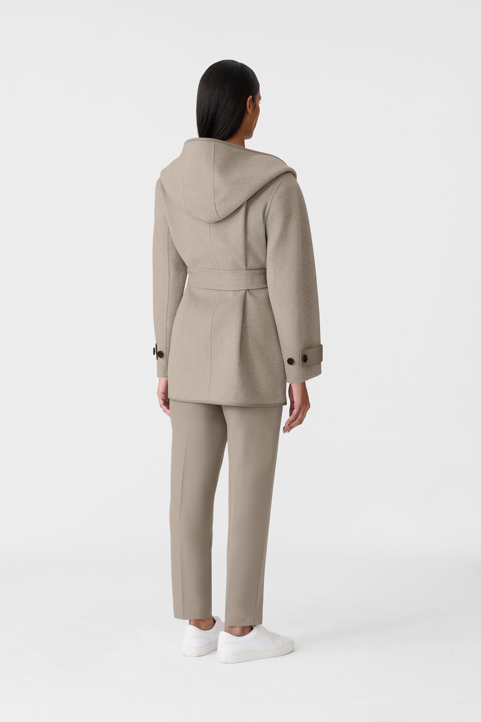 PAYA-HB Herringbone Wool Wrap Coat for Women | Mackage® CA