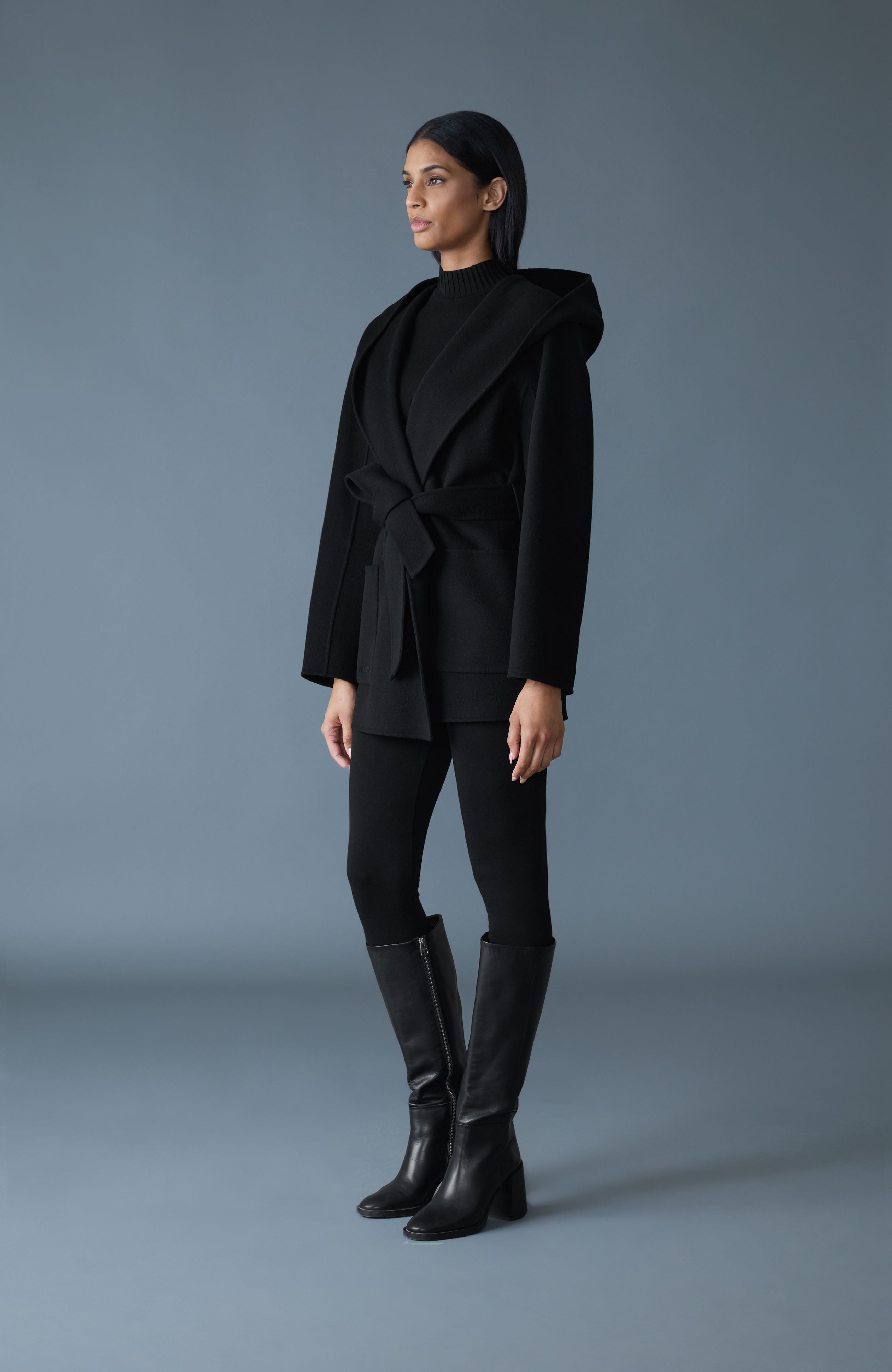 PAYA-Z Wool Wrap Coat With Sash Belt for Women | Mackage® CA