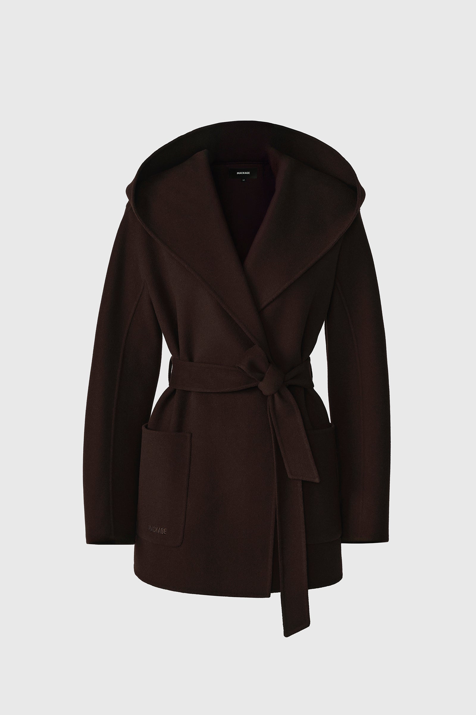 Ameri　CASUAL LIKE CAPA COAT PAYA-Z Wool Wrap Coat With Sash Belt for Women | Mackage® CA