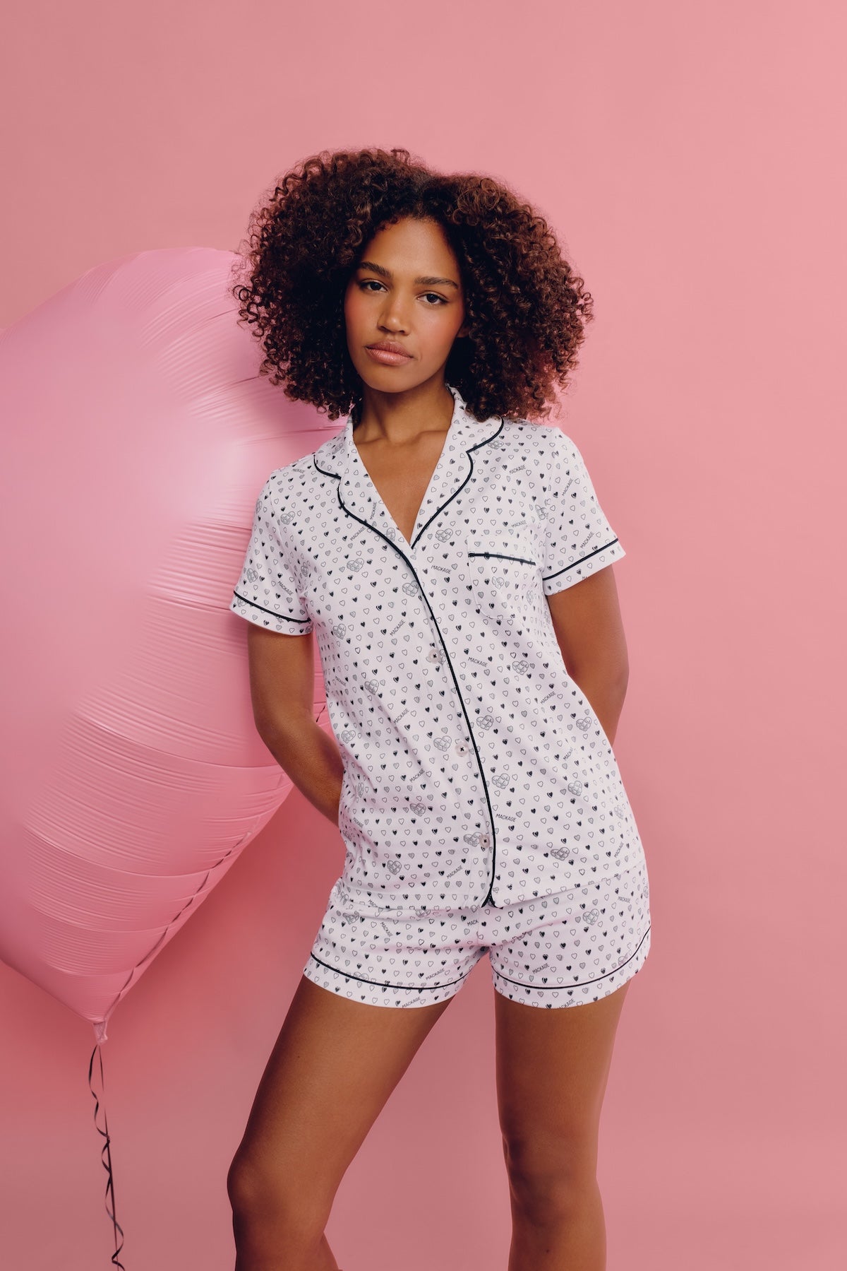 SPECIAL GUEST ジャケット XL Short Sleeve Cotton Polo Pajama Set for Women | Mackage Canada