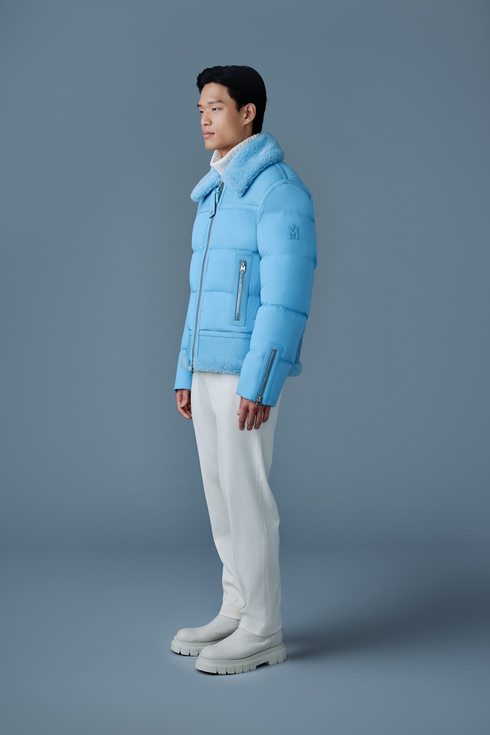 ROBERT mixed-media shearling Down jacket for Men | Mackage® CA