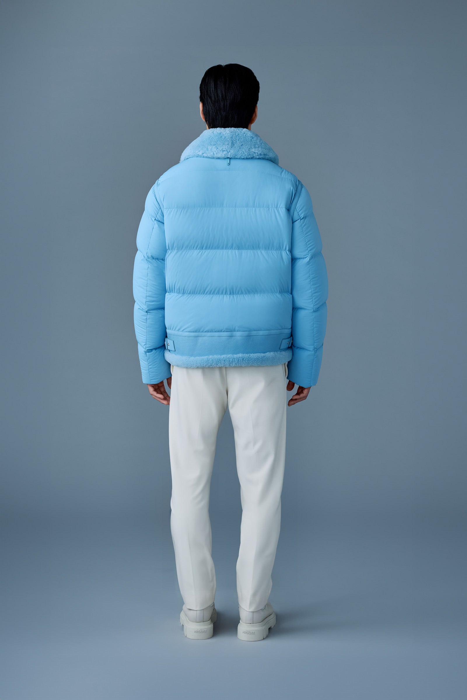 ROBERT mixed-media shearling Down jacket for Men | Mackage® CA