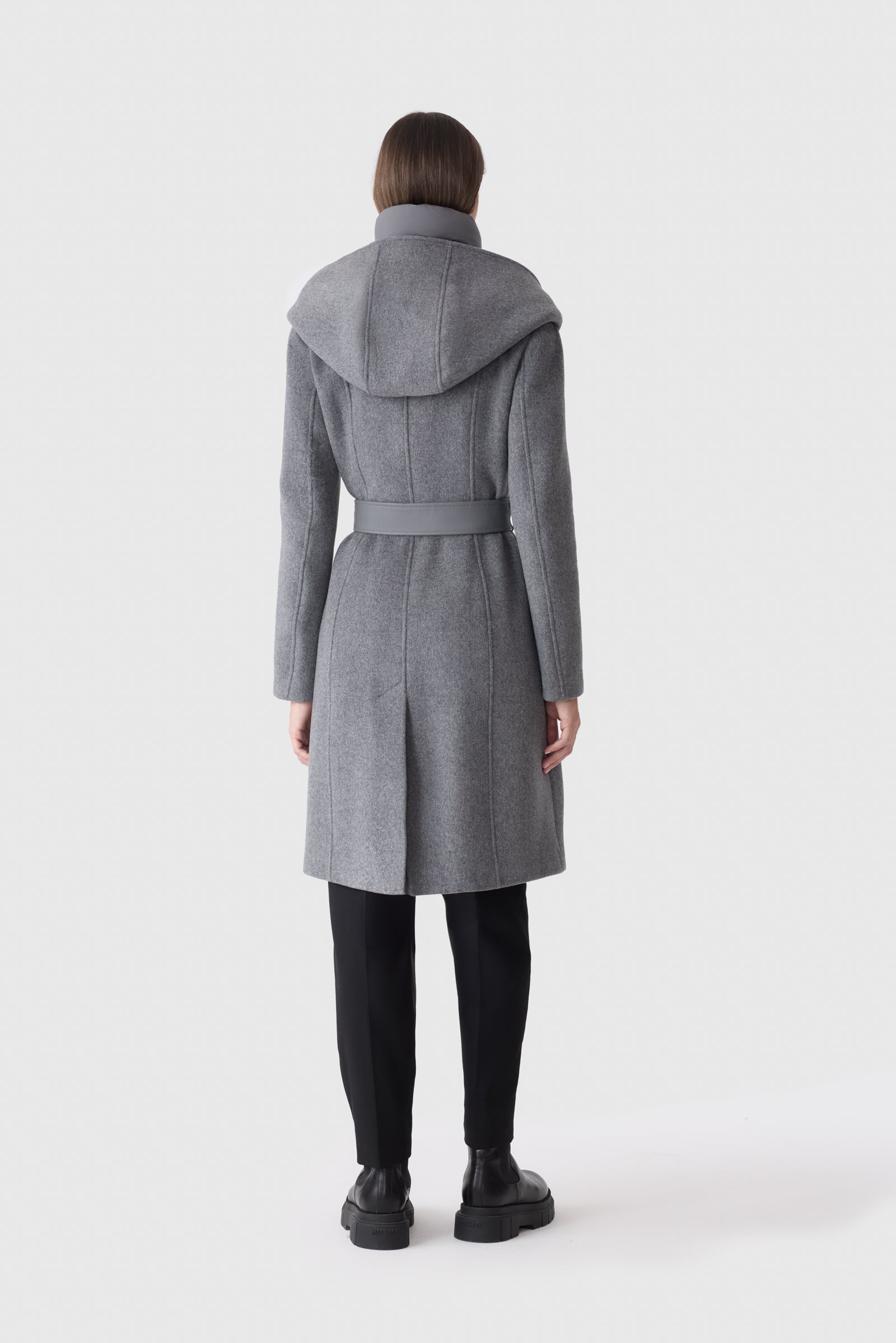 Shia-SLB, 2-in-1 double-face wool coat with removable bib