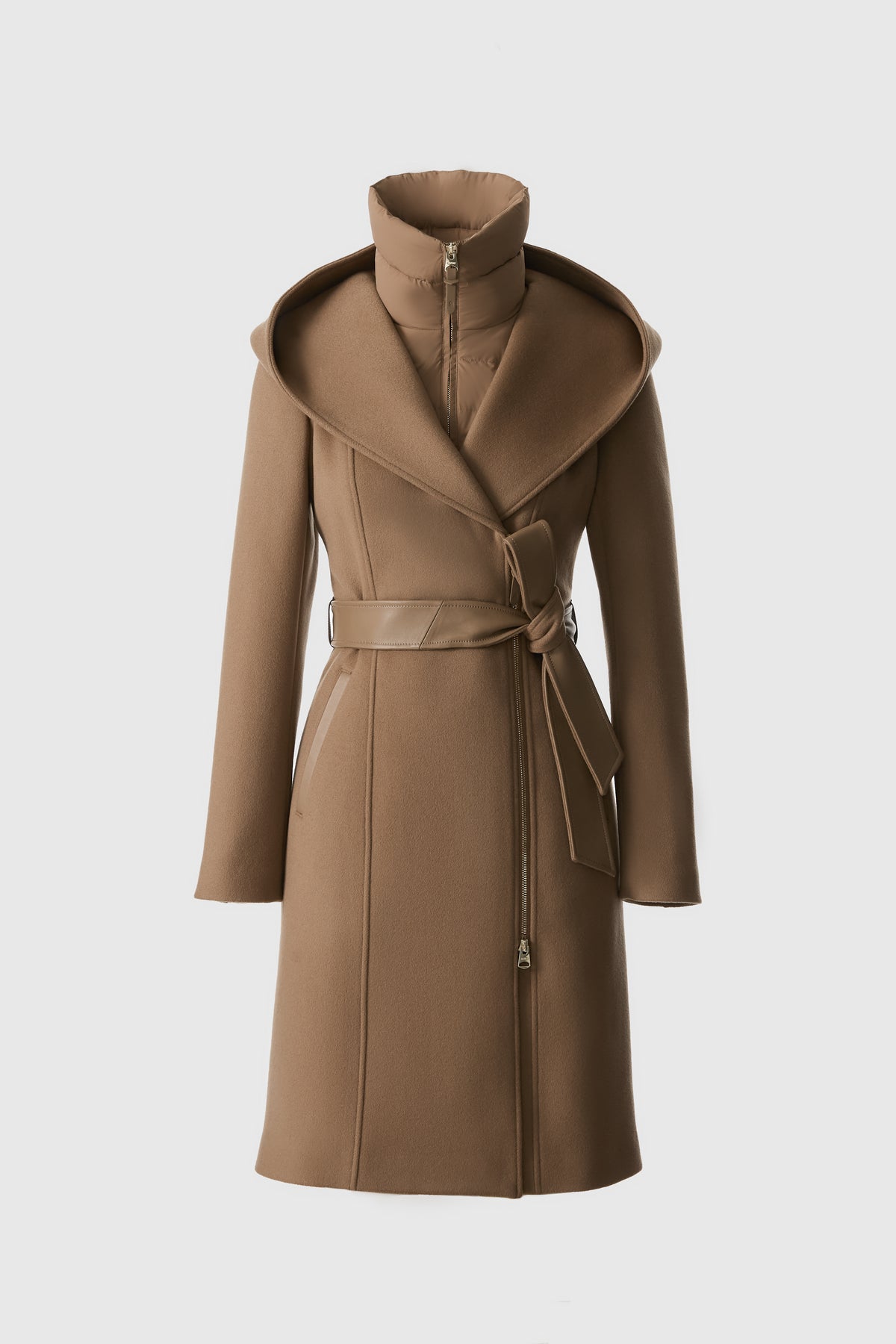 SHIA-SLB 2-in-1 double-face wool coat - removable bib for Women 