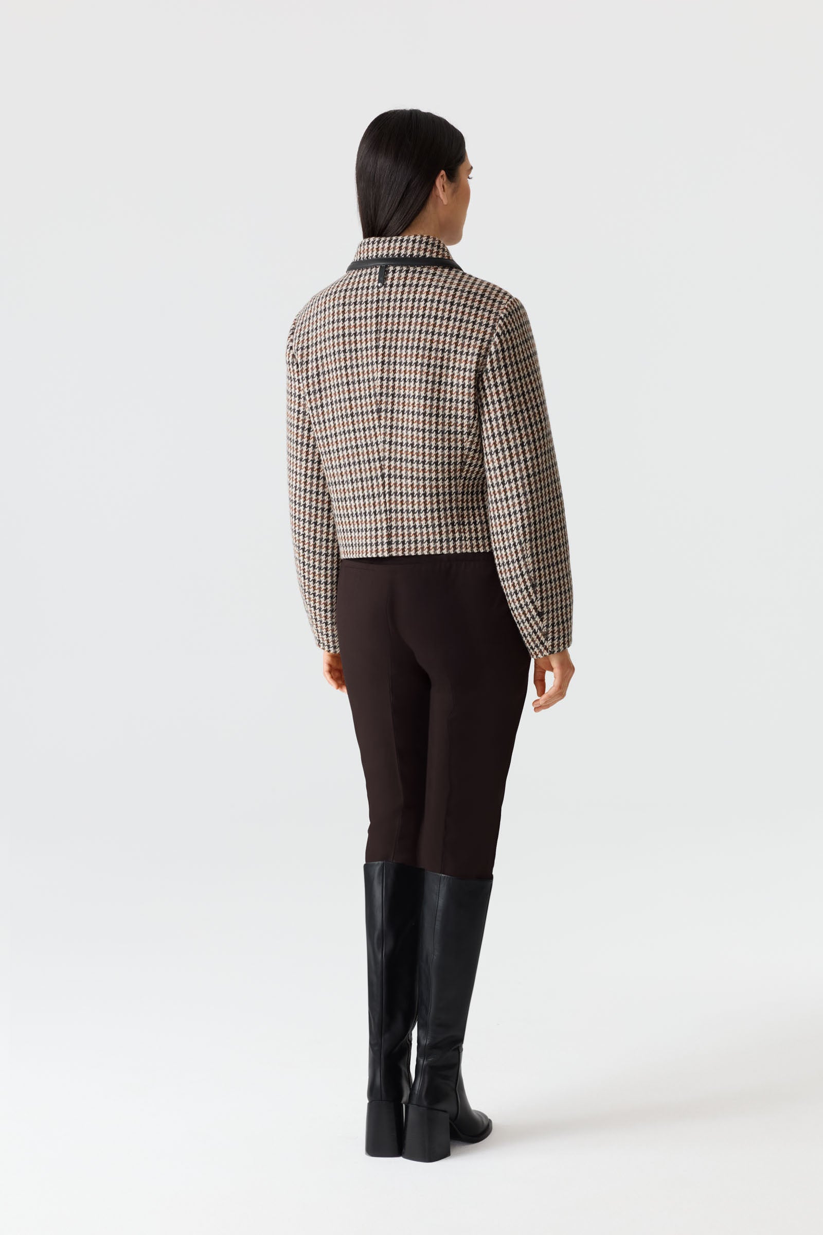 SOLANA-HT Houndstooth Woo Short Jacket for Women | Mackage Canada