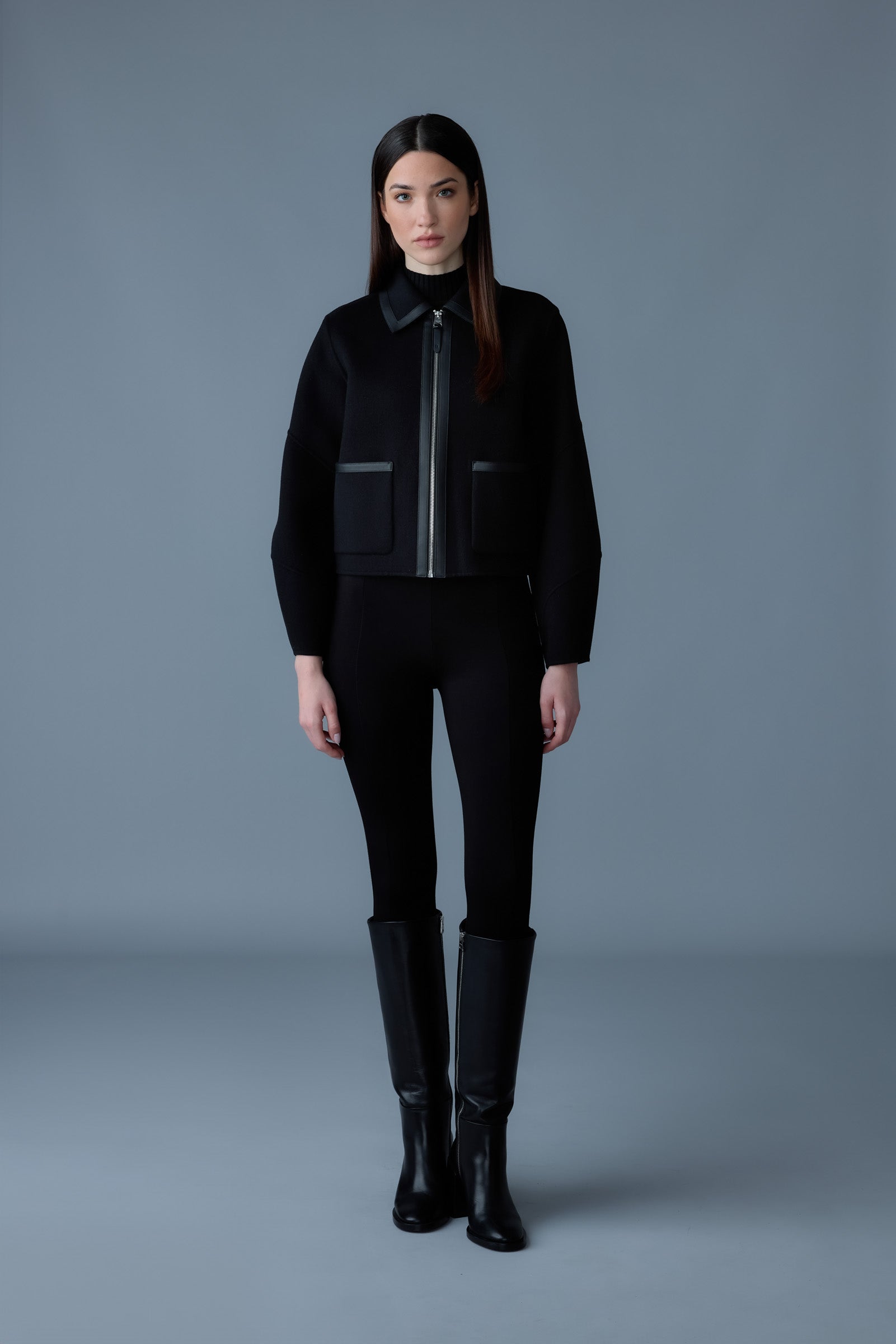 SOLANA double-face wool balloon sleeved short jacket for Women