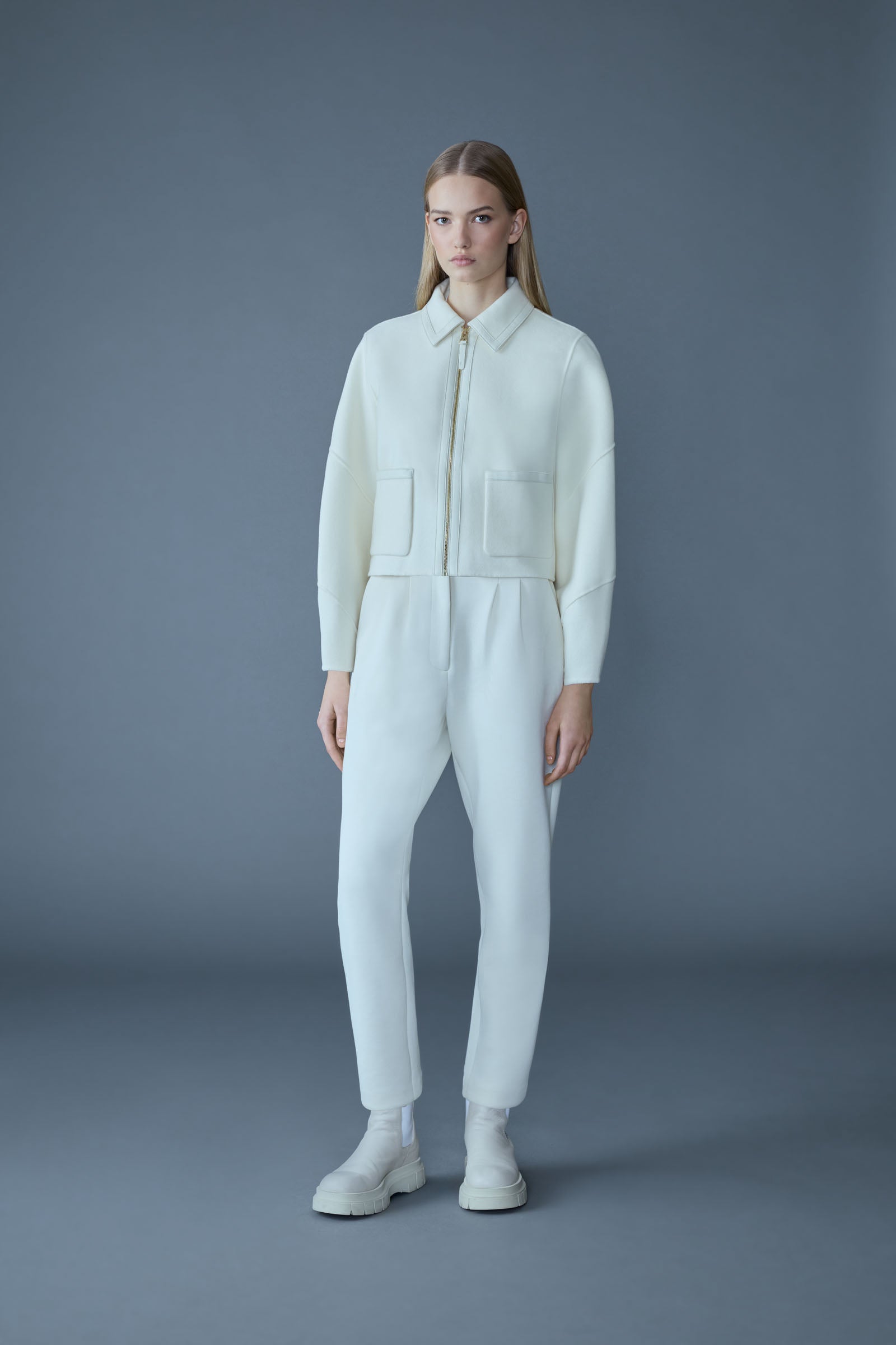 SOLANA double-face wool balloon sleeved short jacket for Women