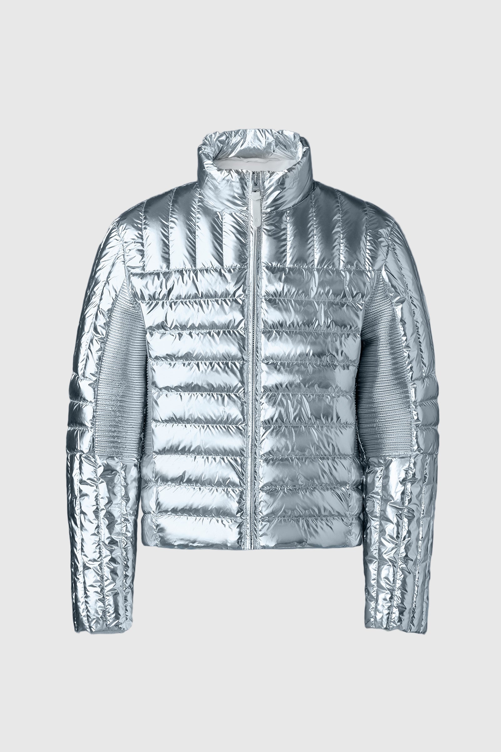 Travis-M, metallic perpendicular channel quilt down jacket