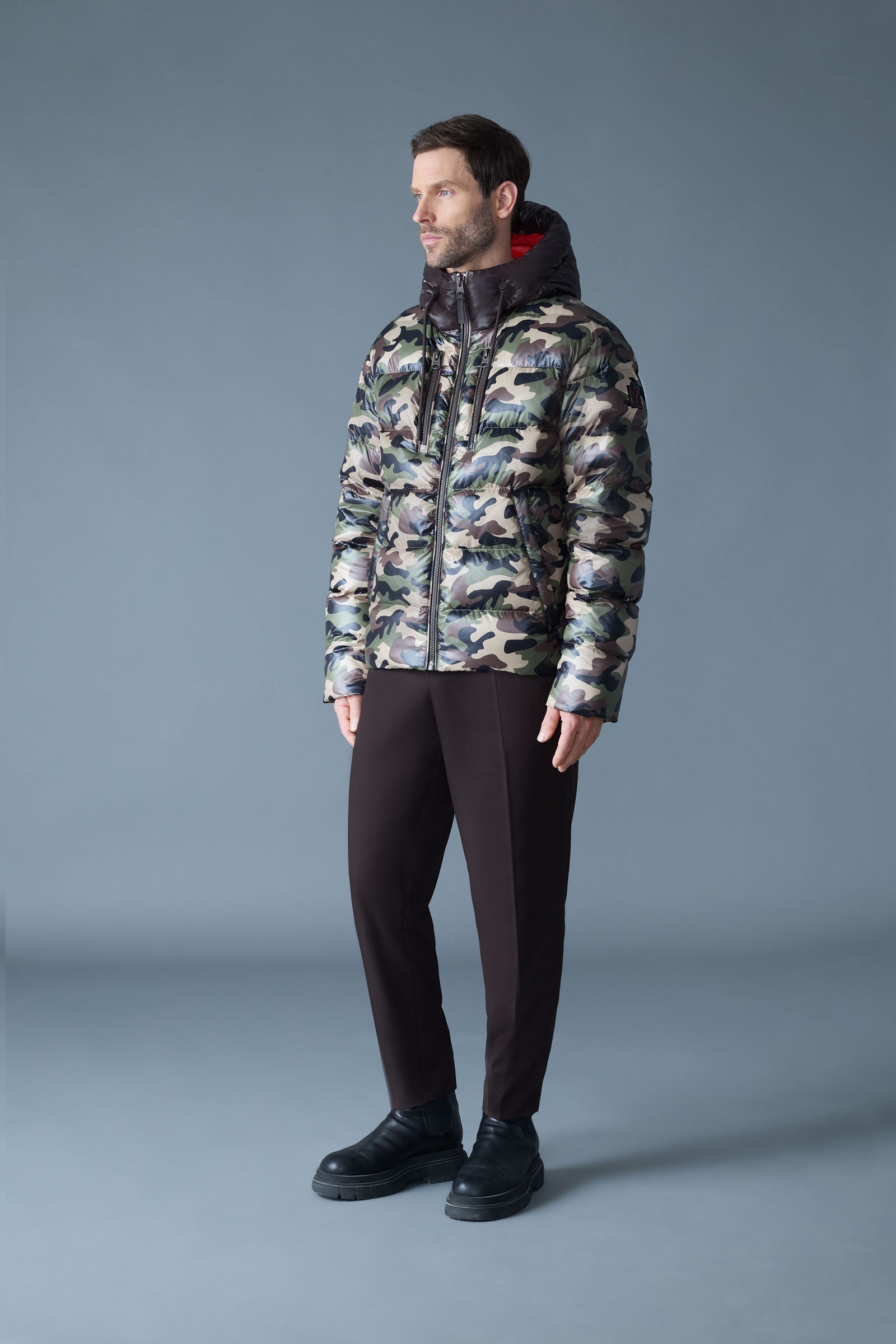 VICTOR-CAMO Light Down Hooded Camo Jacket for Men | Mackage® CA
