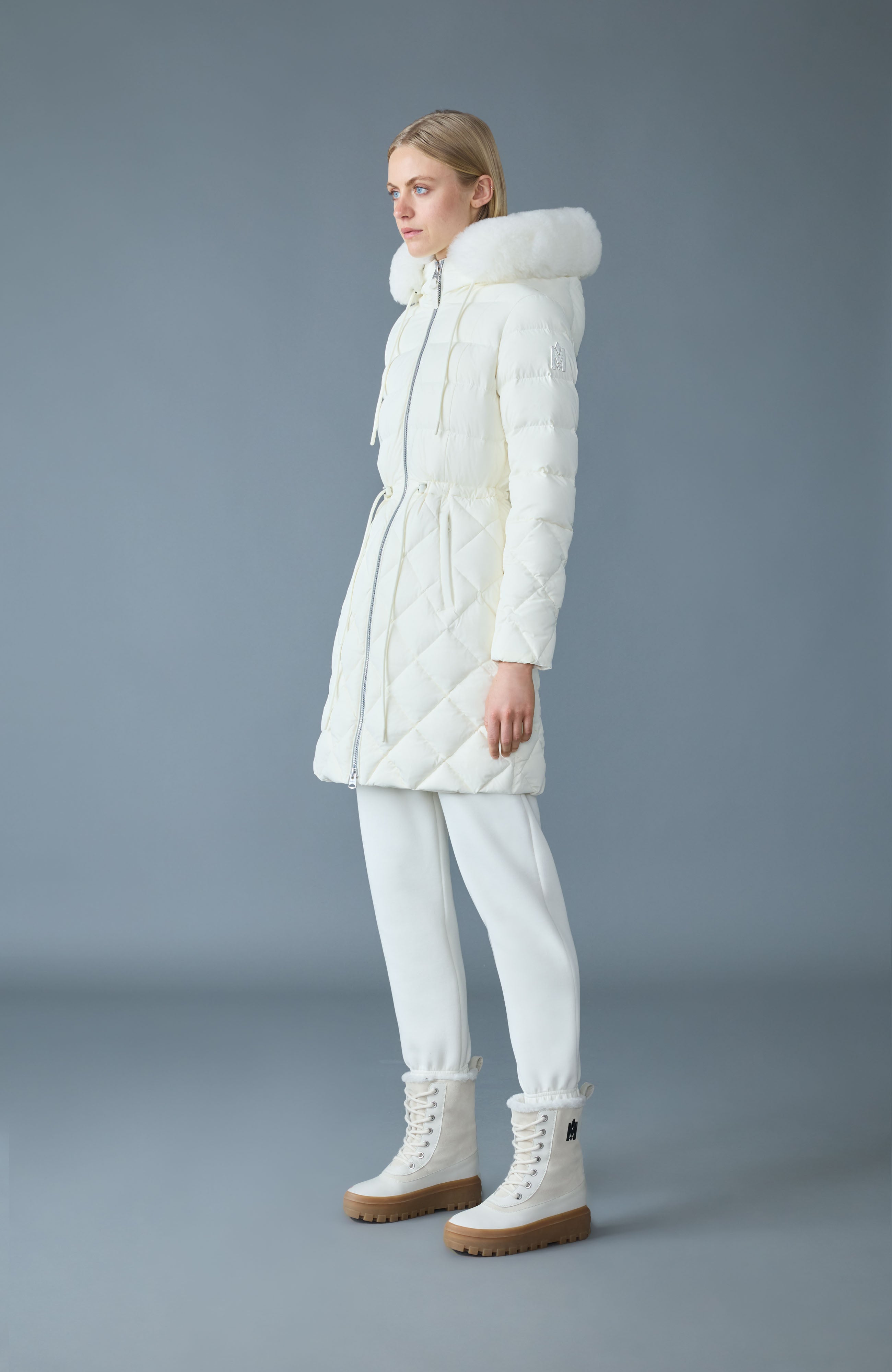 pois shaggy hoodieCOAT ホワイト XENA-SH