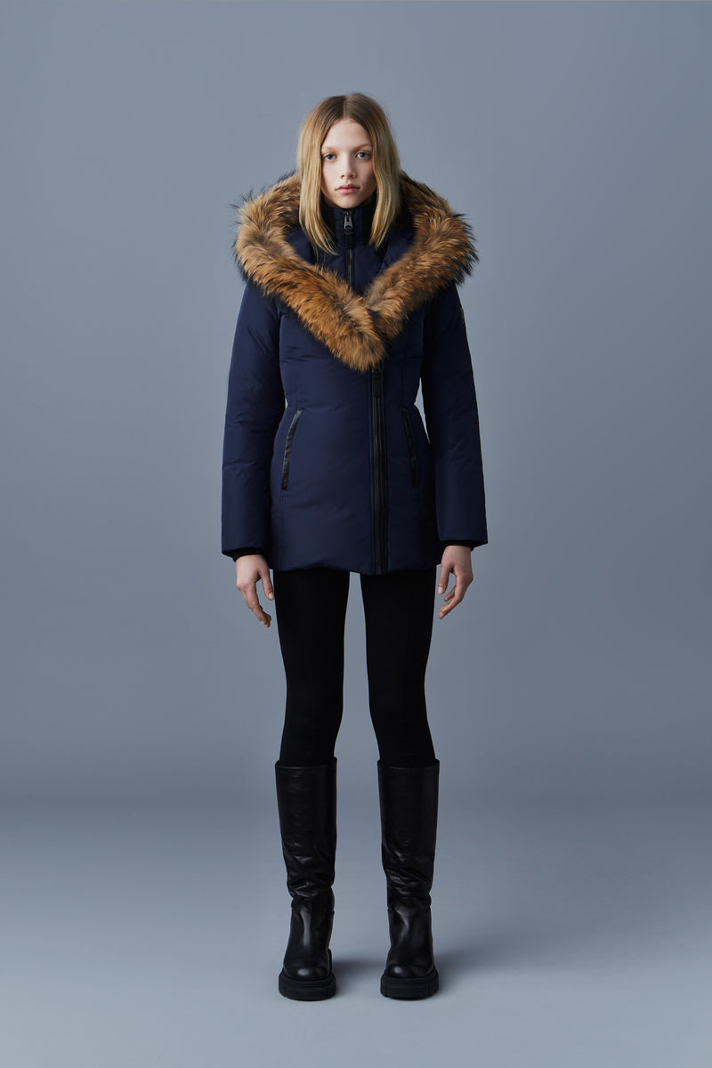 Veste En Cuir Mackage Avec Fourrure Lapin Pour Femme - Noire, Taille M, Occasion Très Bon État