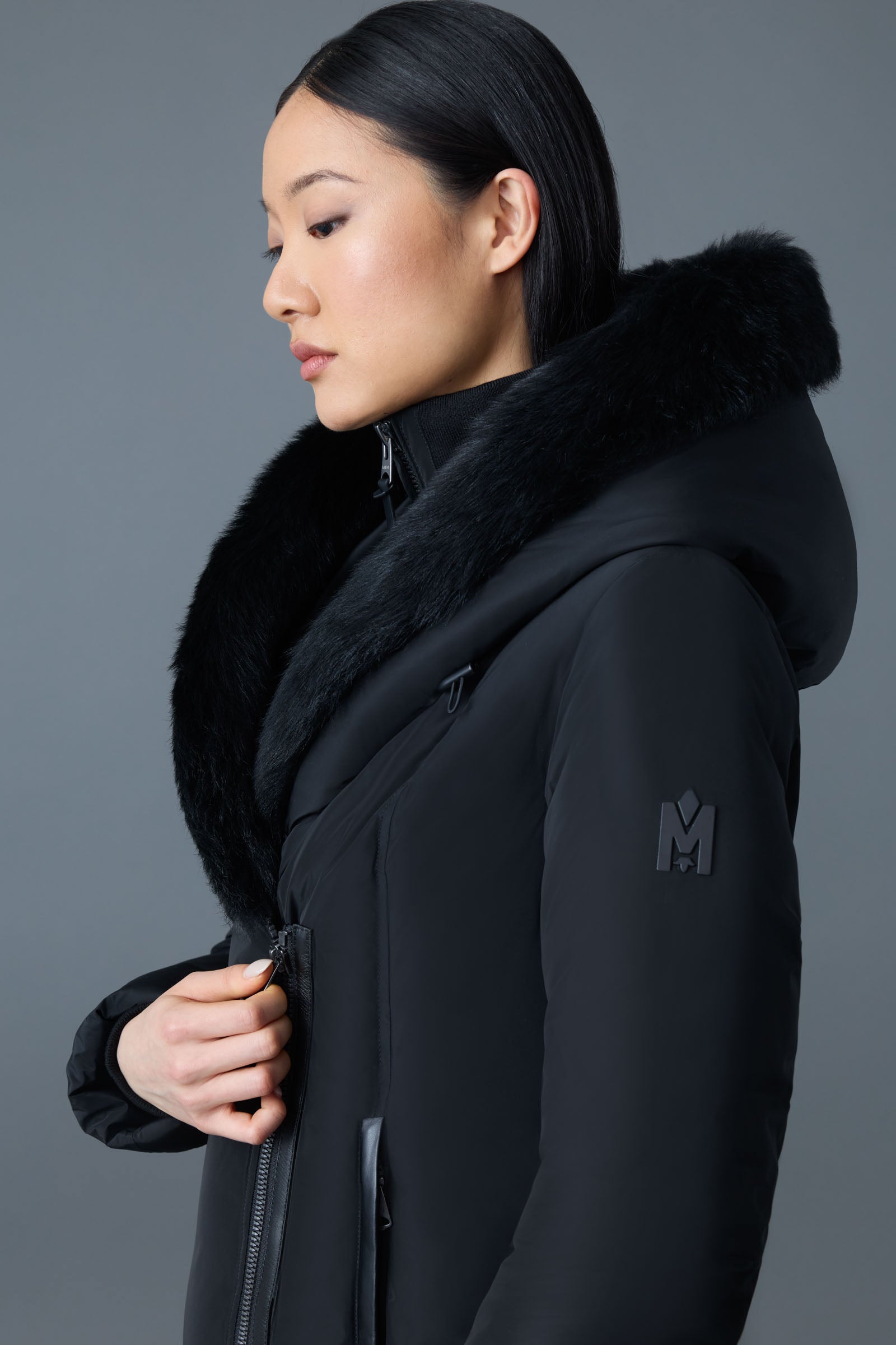 ADALI-SH Down coat with Leather for Women | Mackage® CA