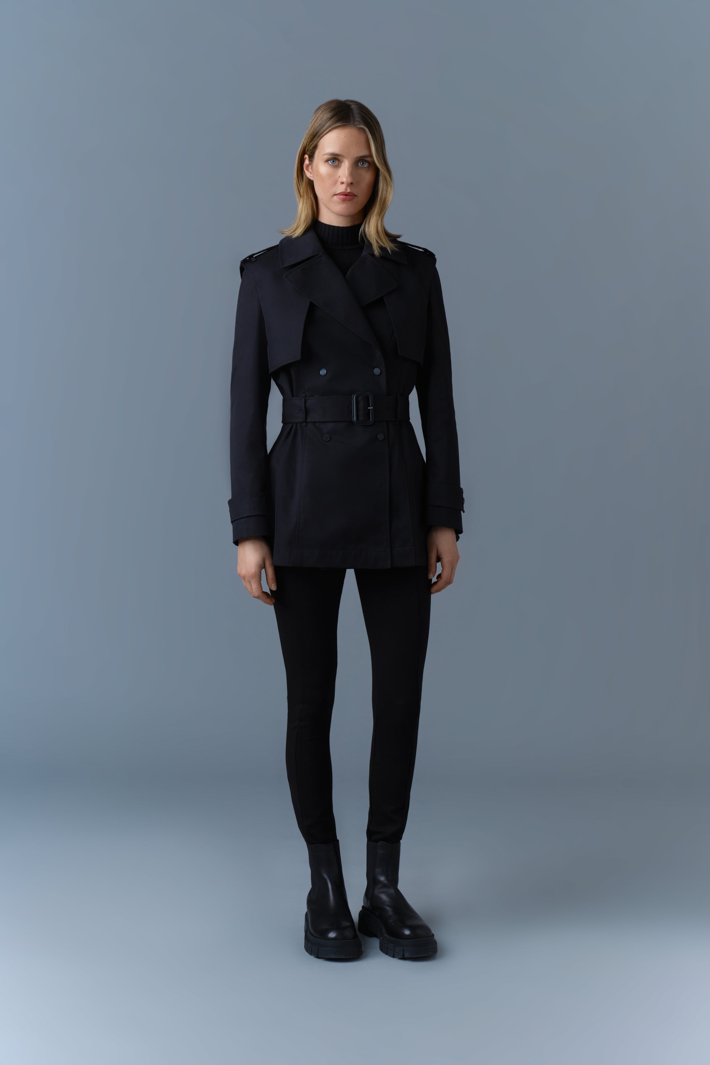 ADVA Mid-Length buckled belt trench | Mackage® CA