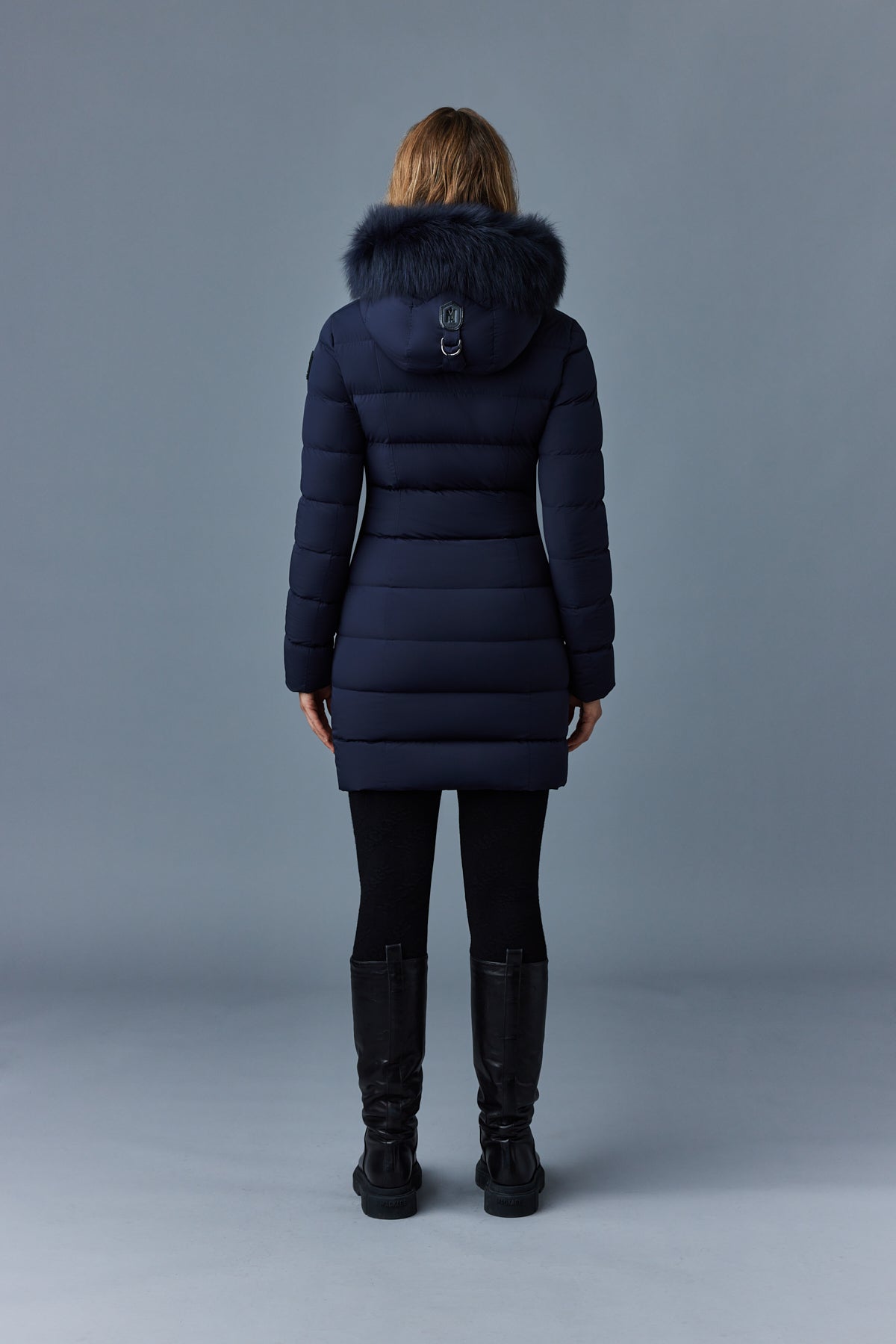 mackage calla-bx xsサイズ CALLA-BX stretch light Down coat - blue fur collar for Women