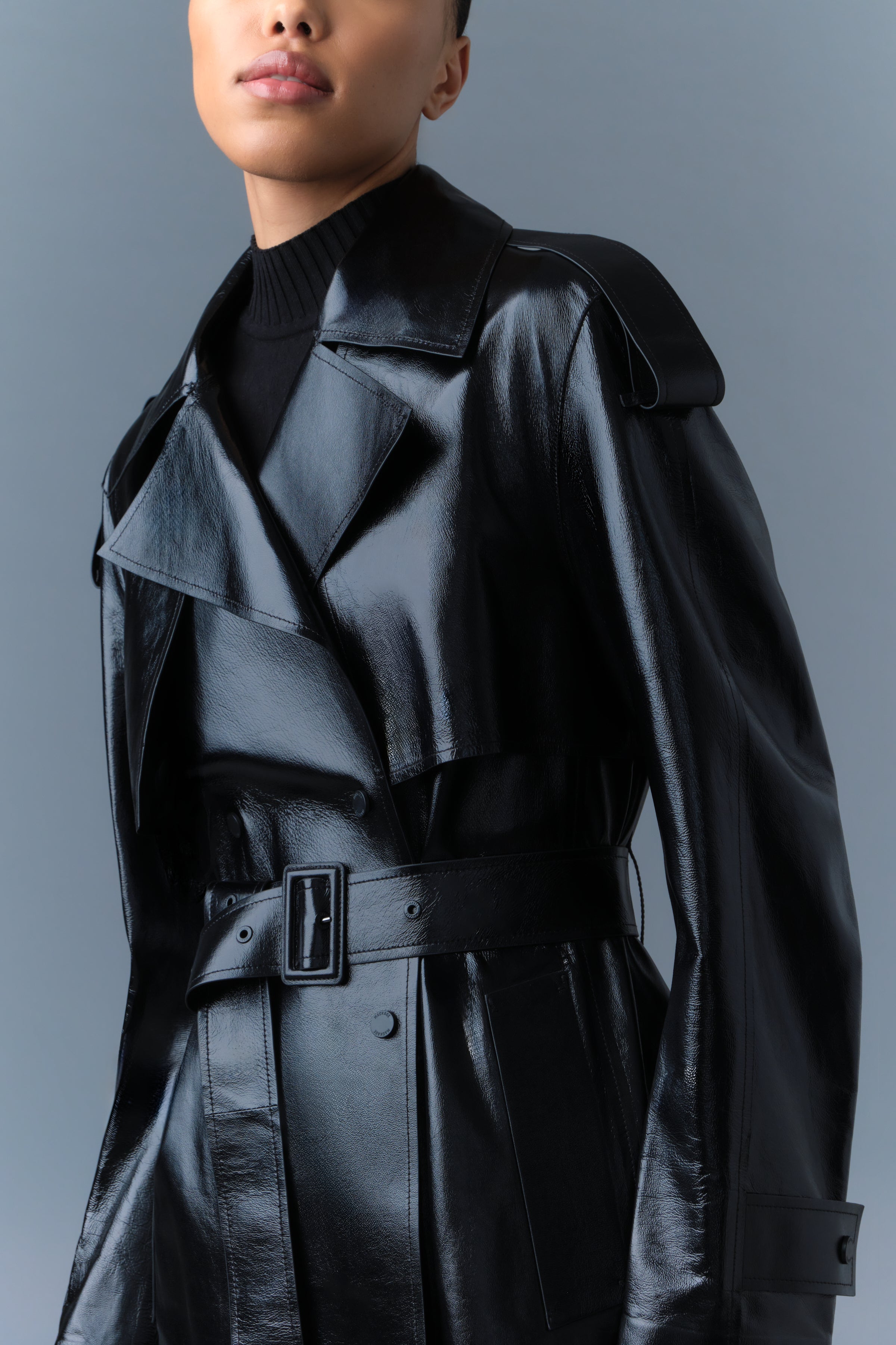 Carmela, Leather trench with belt | Mackage® Canada