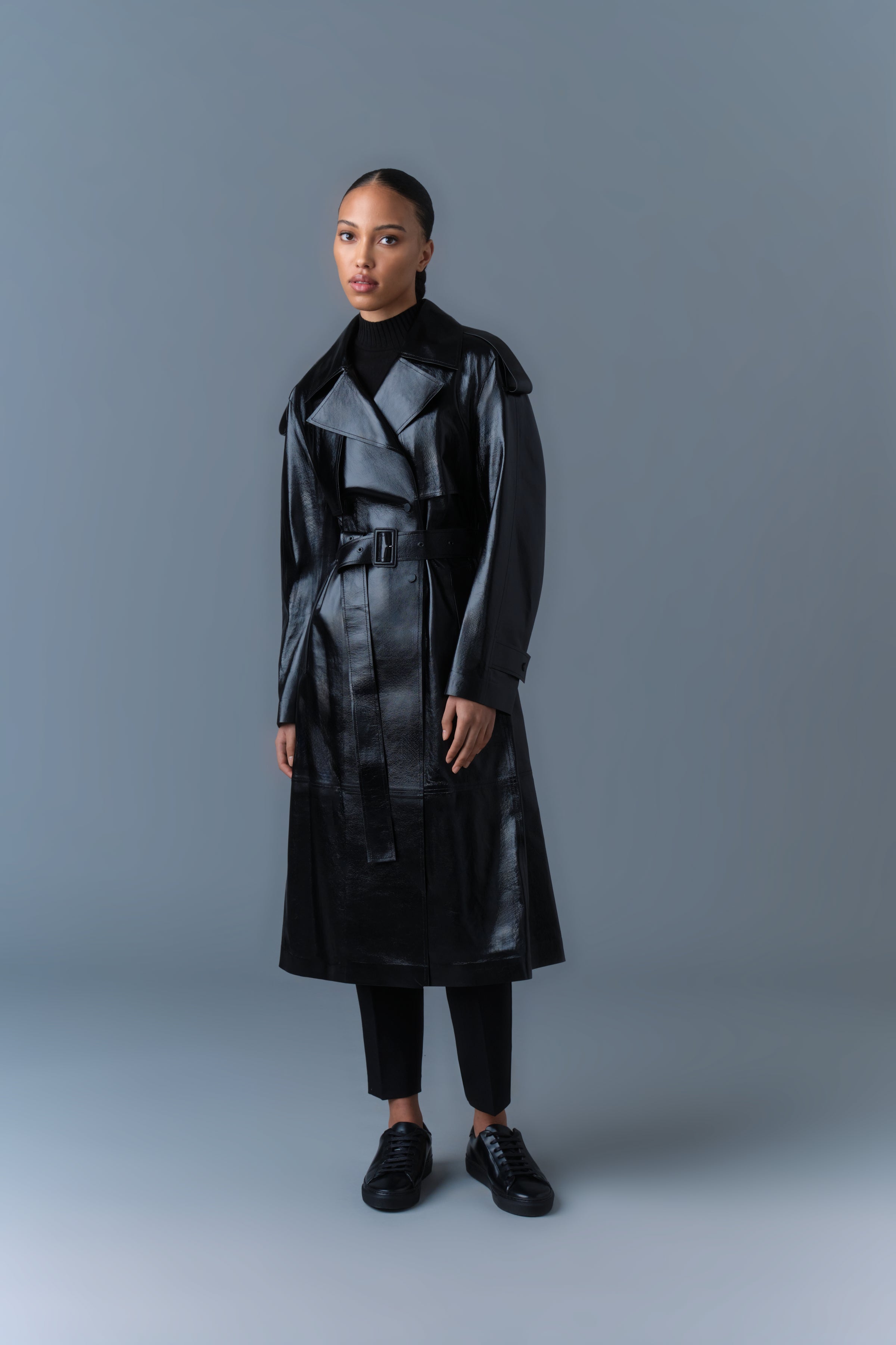 Carmela, Leather trench with belt | Mackage® Canada