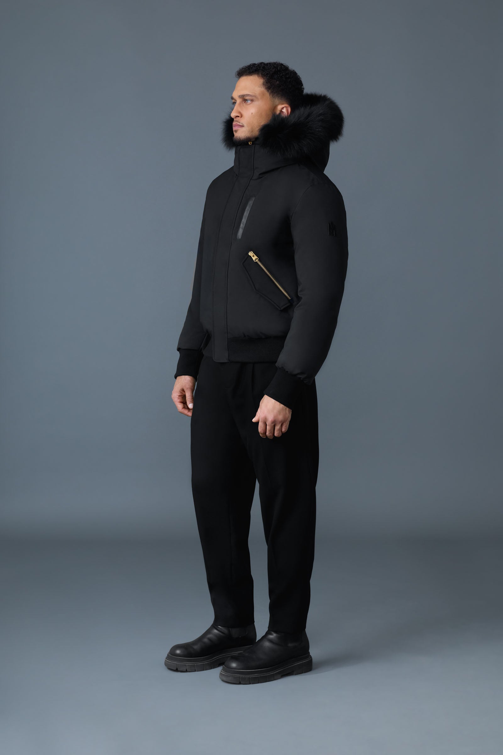 Dixon-BX, 2-in-1 Nordic Tech down bomber with blue fox fur for men