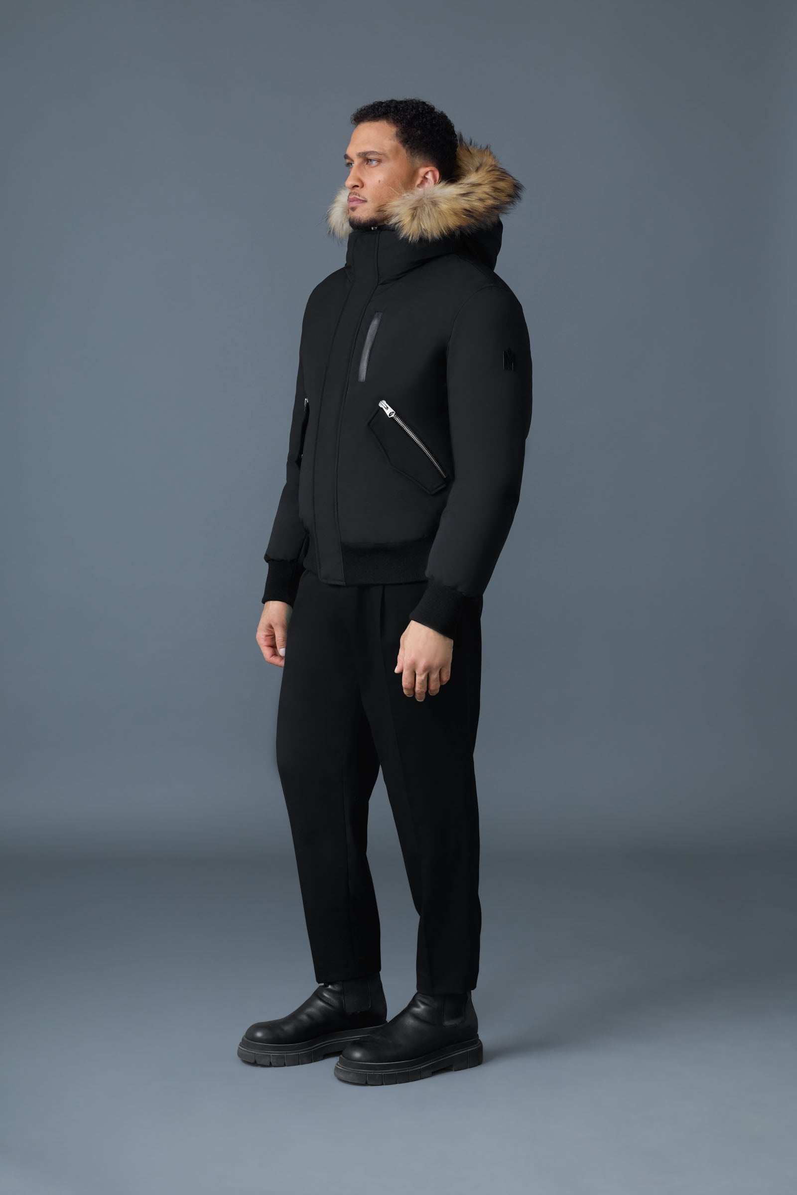 Dixon-F, 2-in-1 Nordic Tech down bomber with natural fur for men