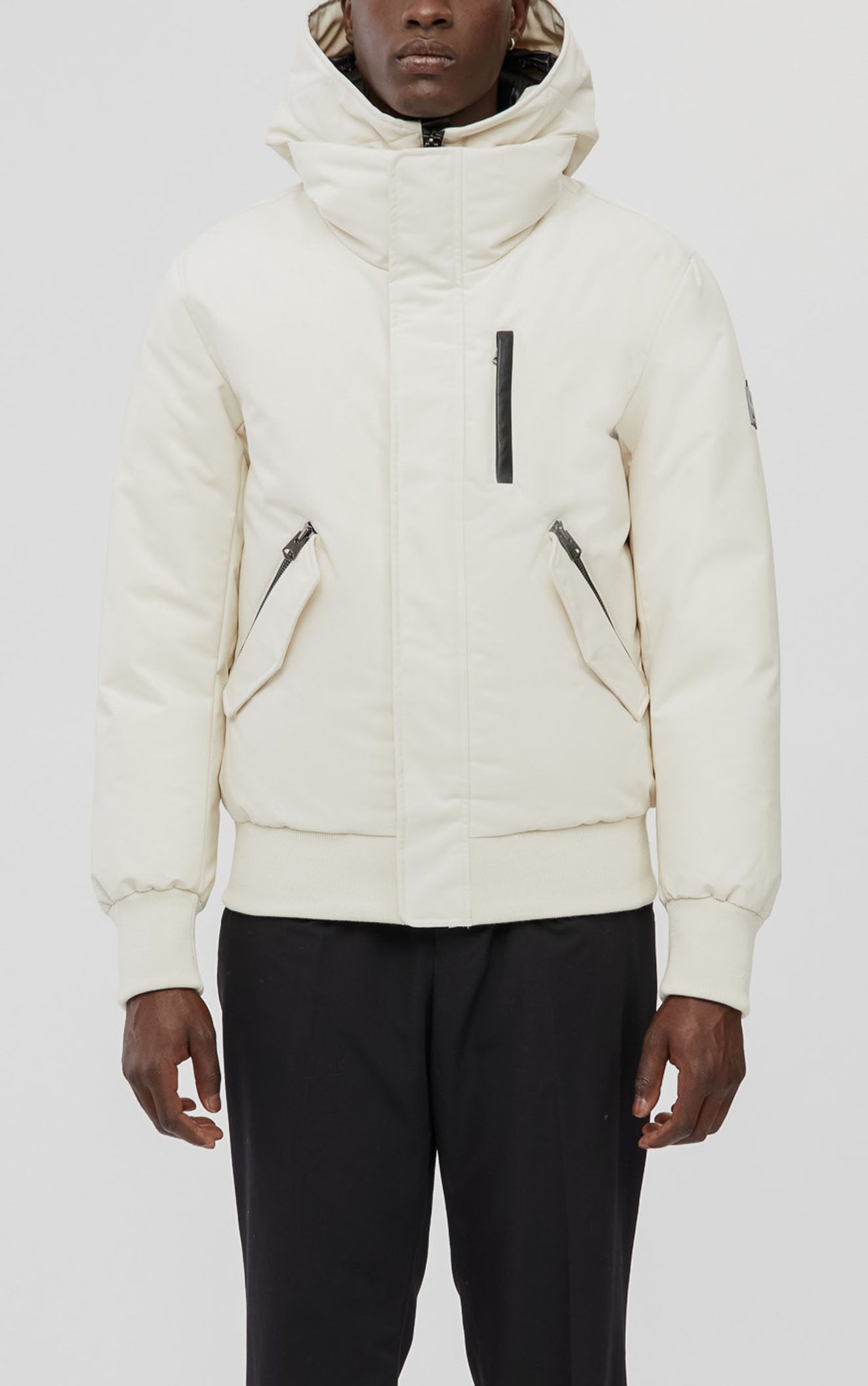 m*様 DEFORM DOCKING NYLON JACKET Ivory デヴォア DEVOA Nylon coat Shrink cotton / nylon （WHITE GRAY