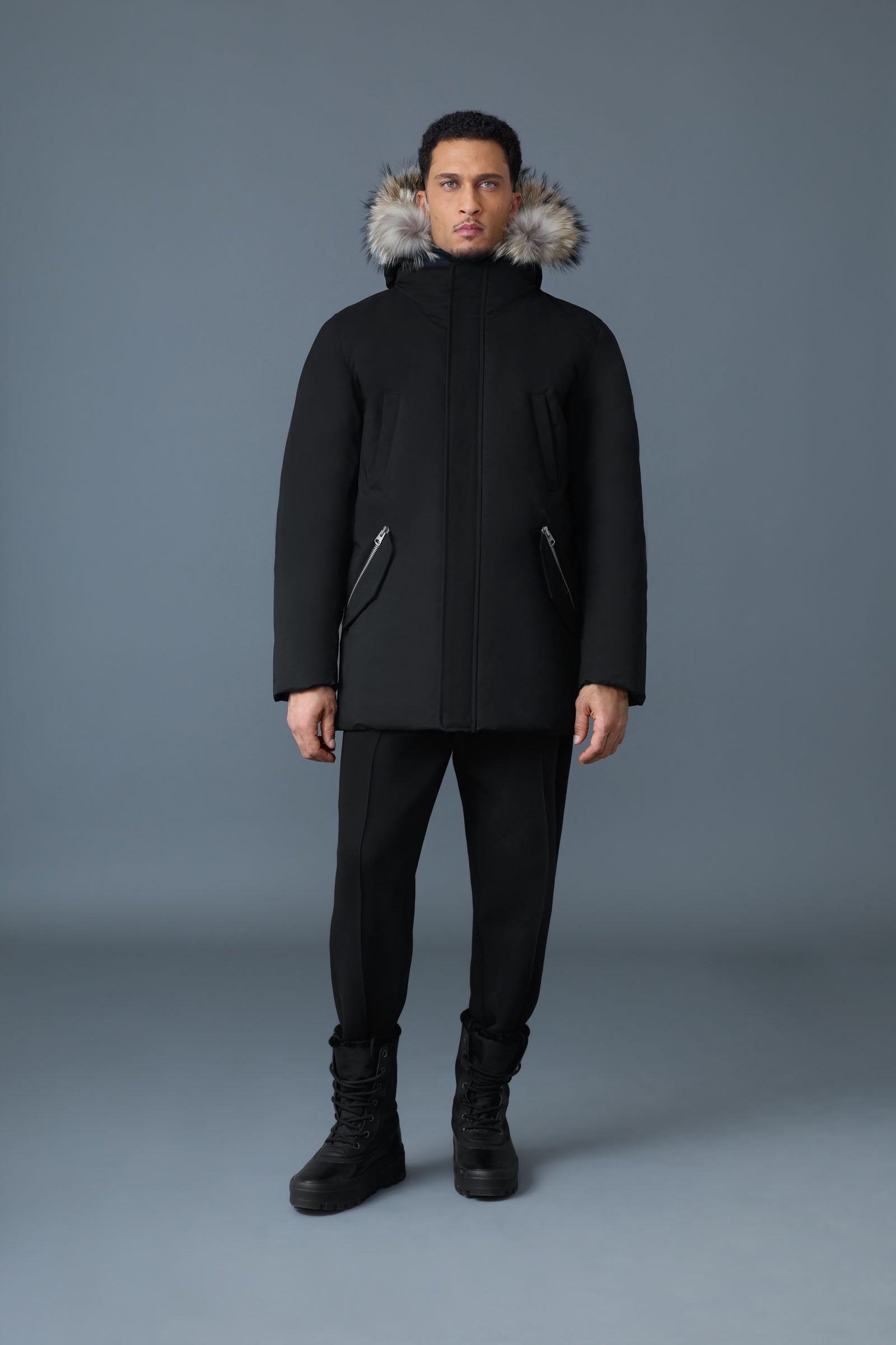 EDWARD-F 2-in-1 Down parka with hooded bib & fur for Men | Mackage® CA