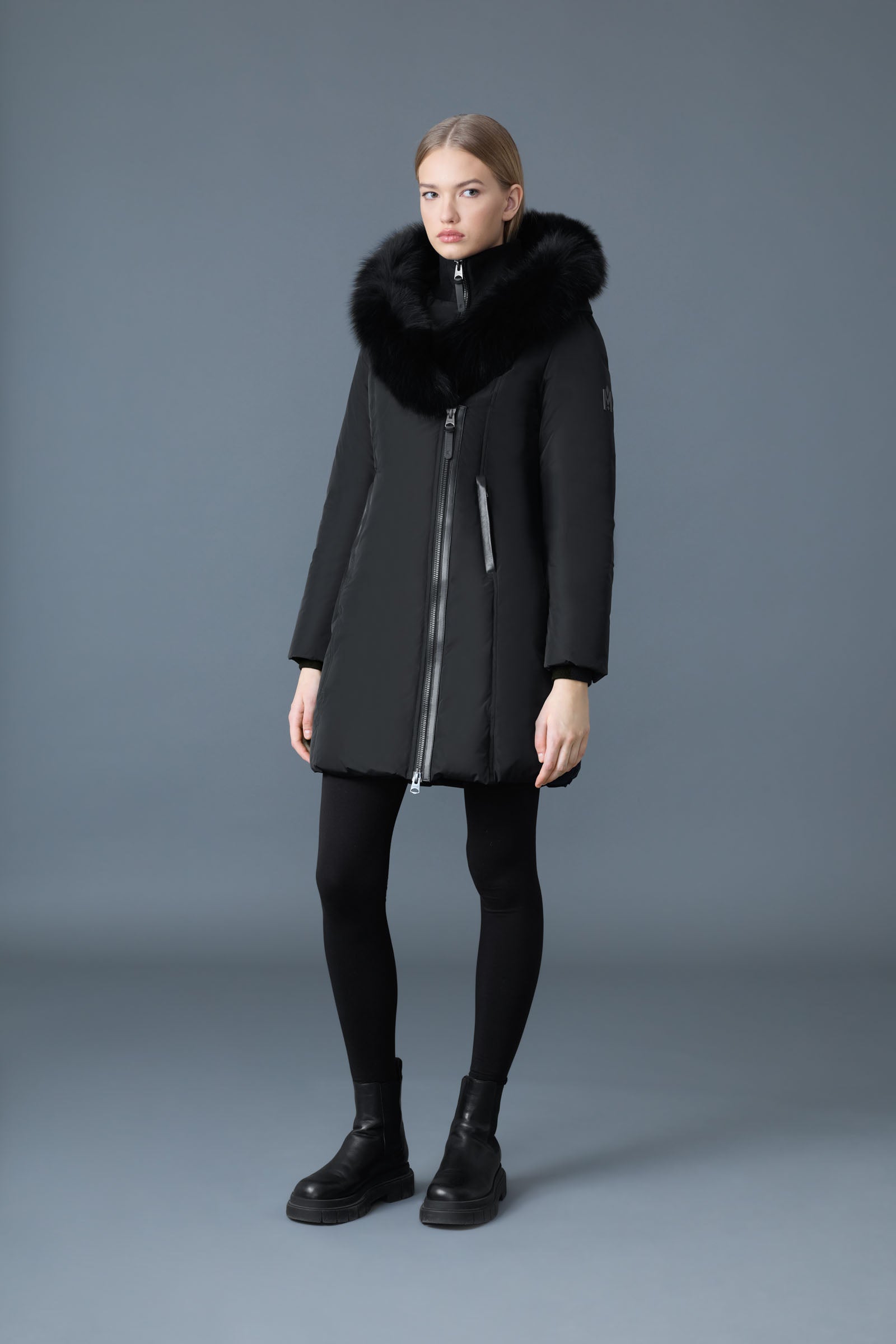 Fur Collar Mackage Kadalina Mackage Female Coat All Black Mackage