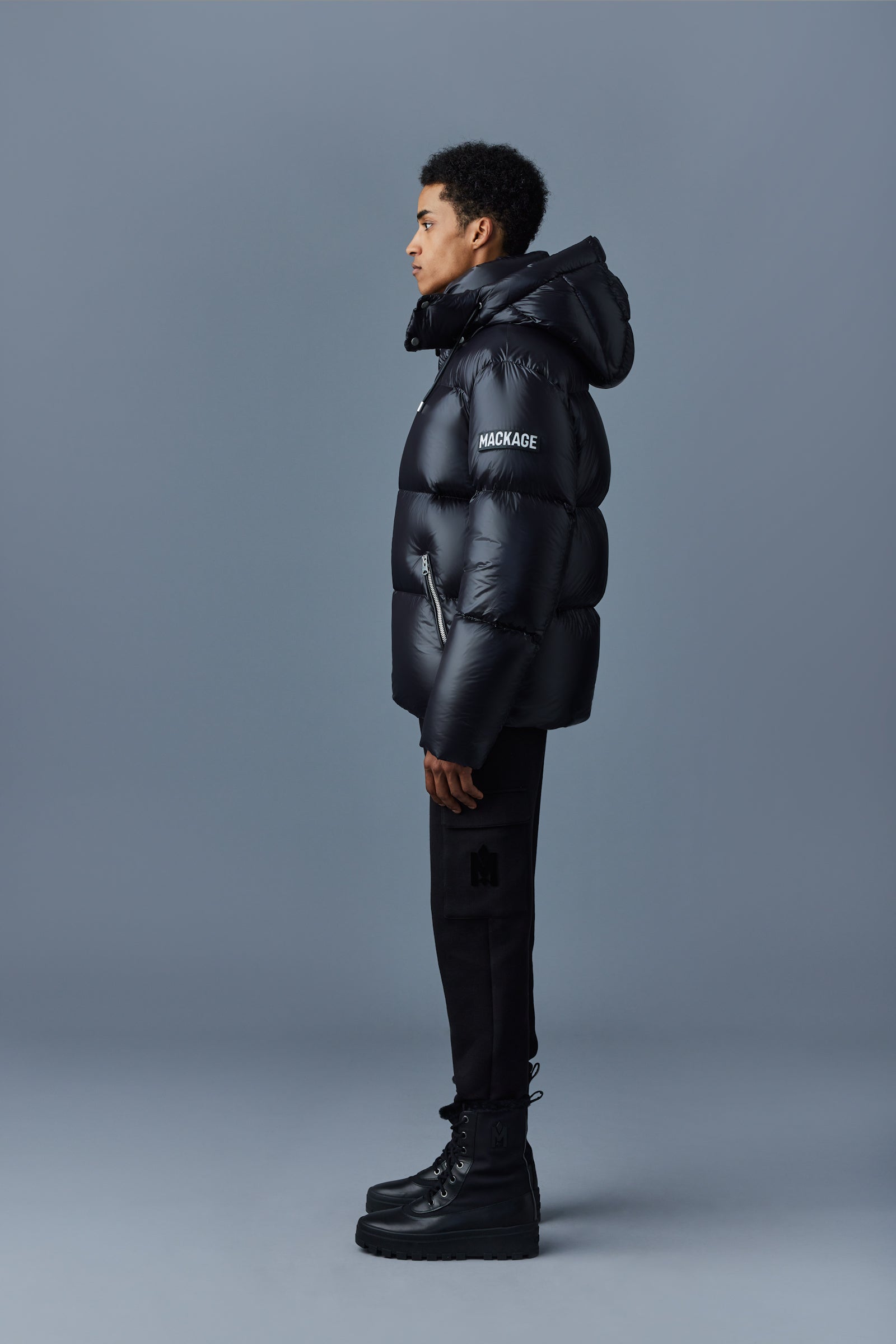【本日限定特価！】MACKAGE完売品　ブラックダウンJK XS KENT-Z Lustrous Down jacket with hood for Men | Mackage® US