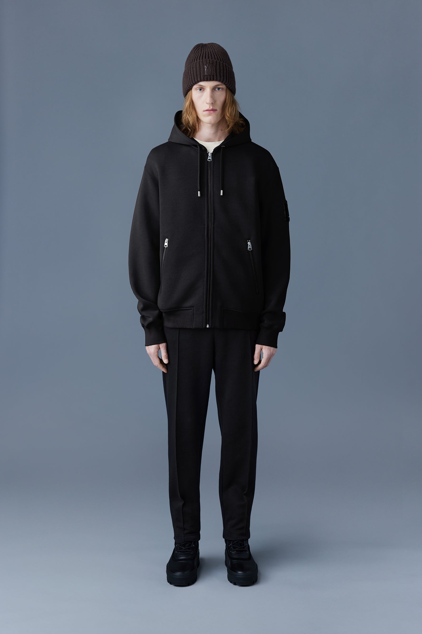Krys, Unisex Zip-up with velvet embroidery | Mackage® Canada