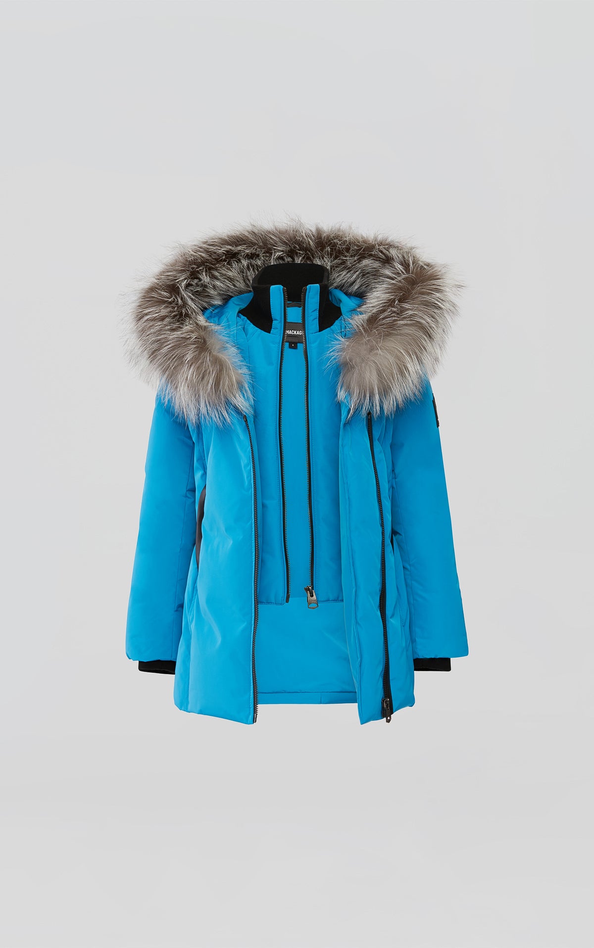 Manteau 3/4 En Fourrure De Renard Argenté - Vintage, Taille M
