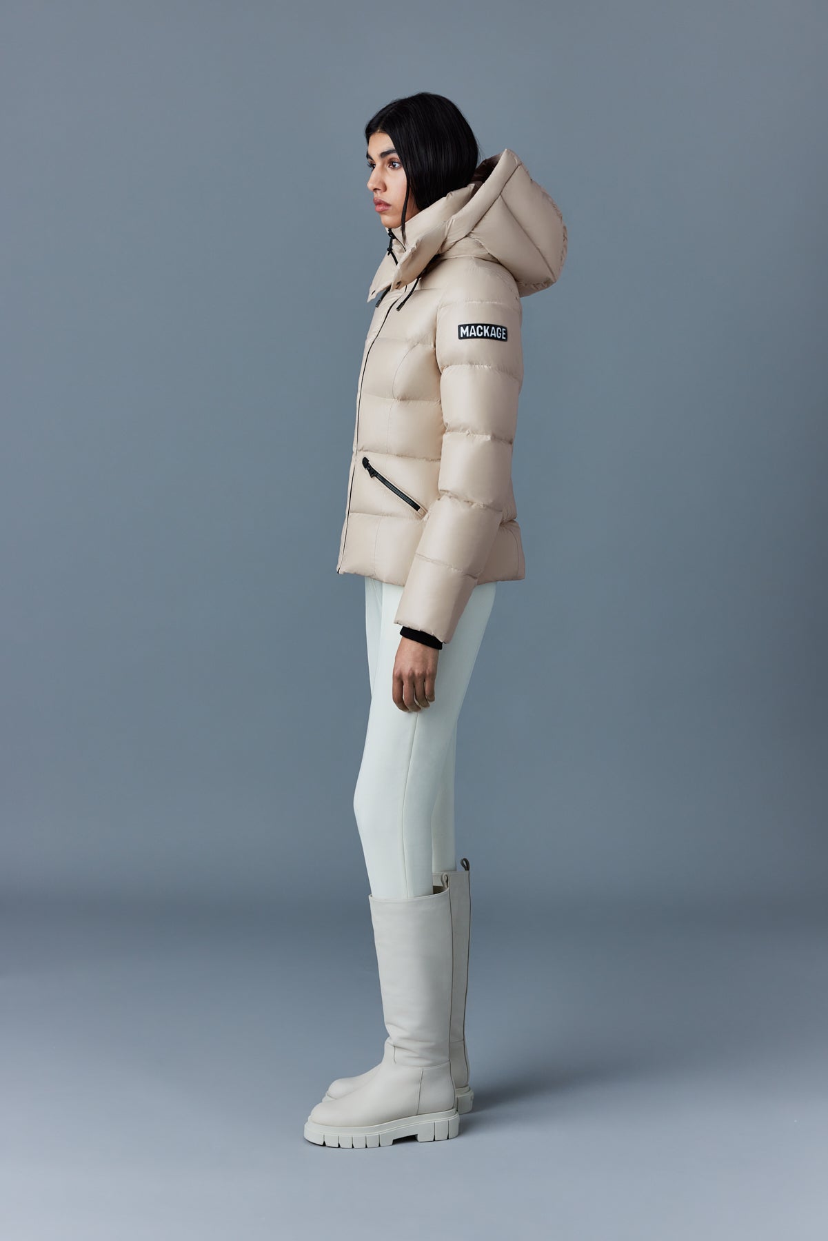 Madalyn, Lustrous light down jacket with hood for ladies