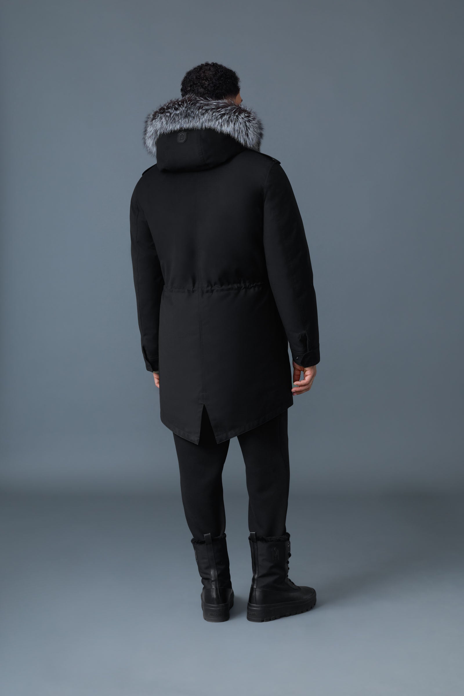 希少　MAI GIDAH Hooded Parka Moritz, Rabbit fur-lined twill parka with removable silver